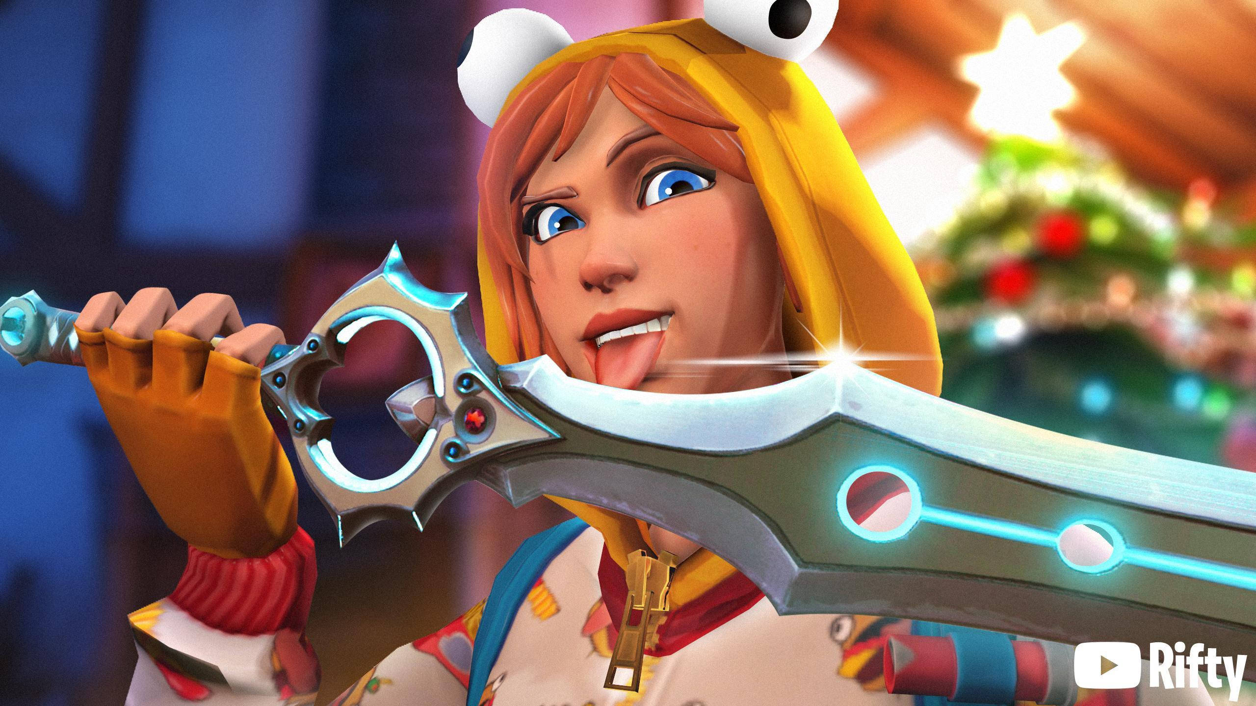 Fortnite, onesie, anime girl, 2K Desktop Wallpaper