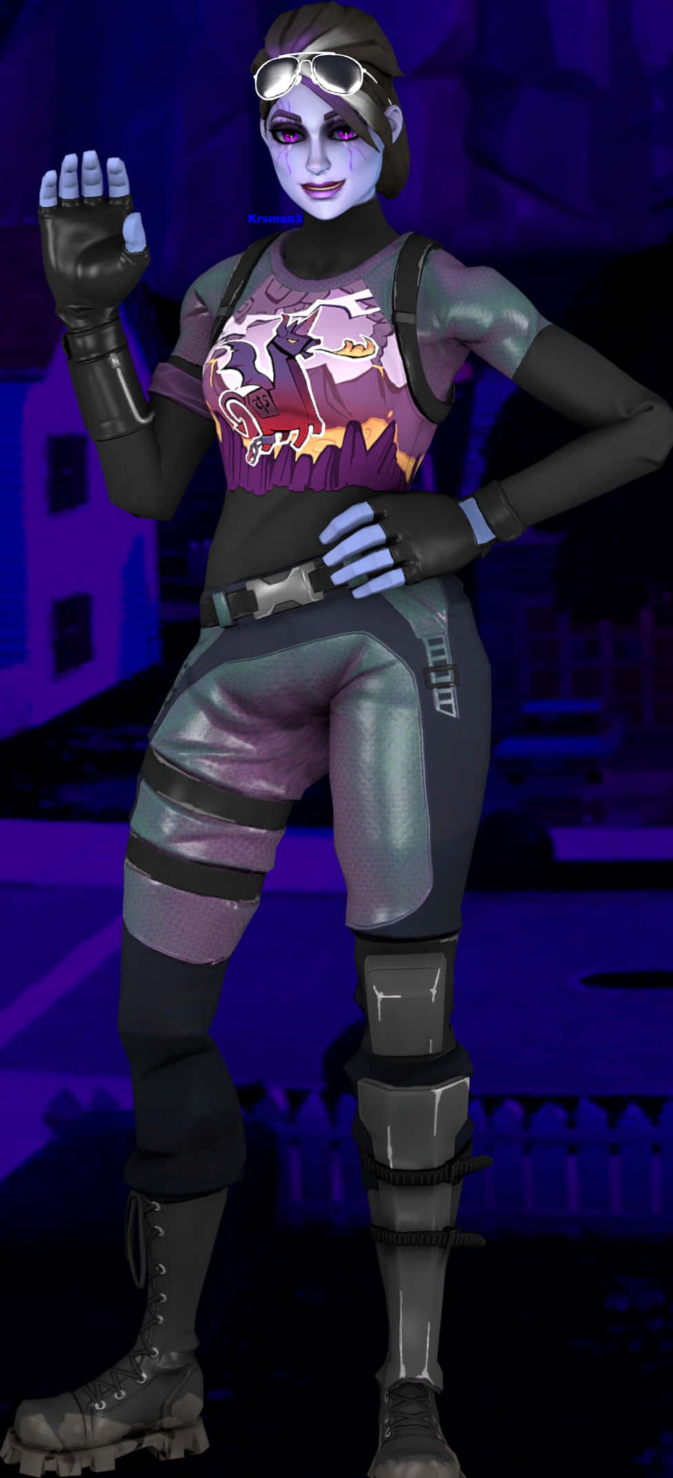 Fortnite Dark Bomber, cyberpunk character, pale skin, Full HD Phone Wallpaper
