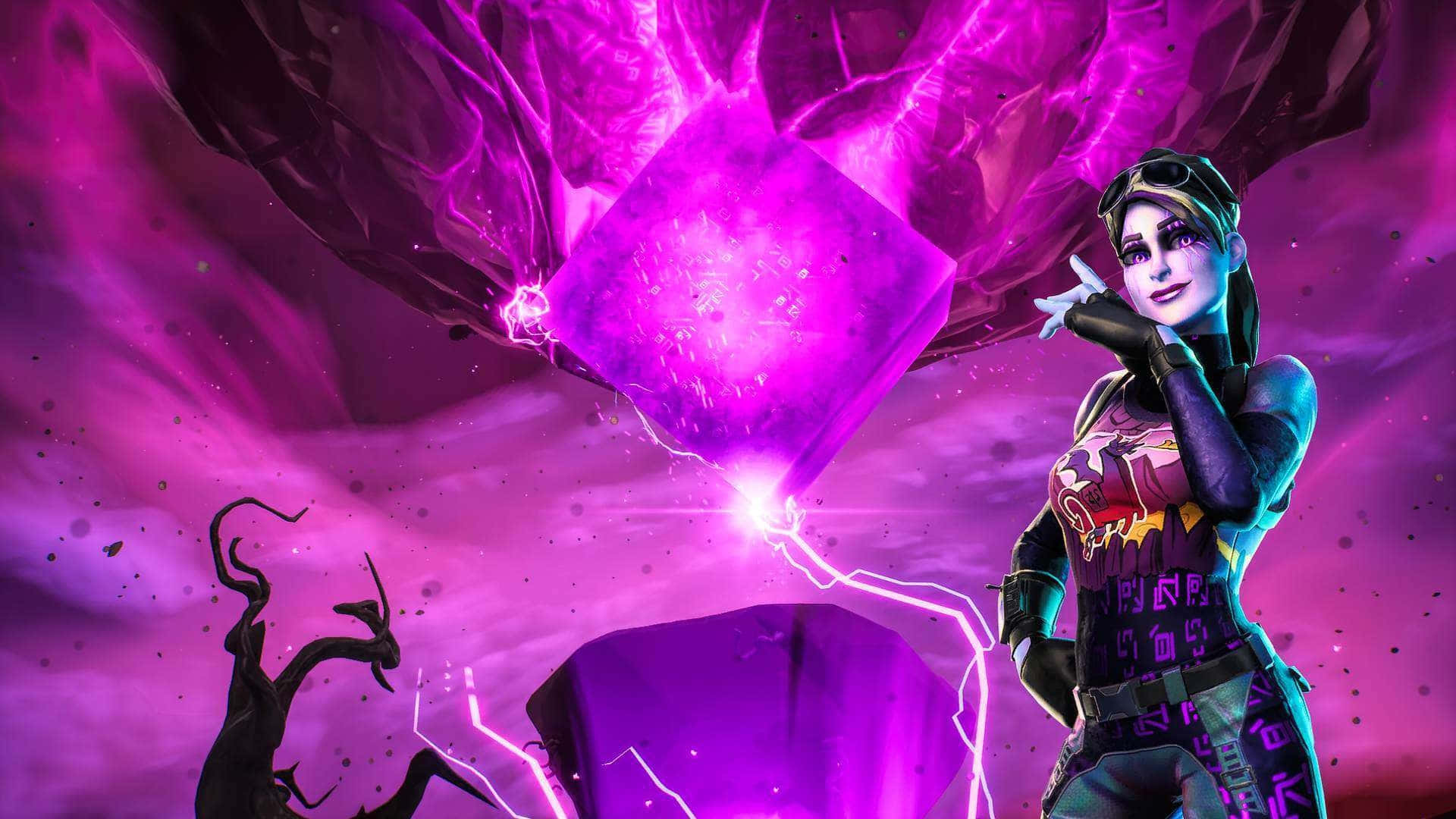 Fortnite Dark Bomber, cosmic power, glowing purple energy field, Full HD Desktop Wallpaper