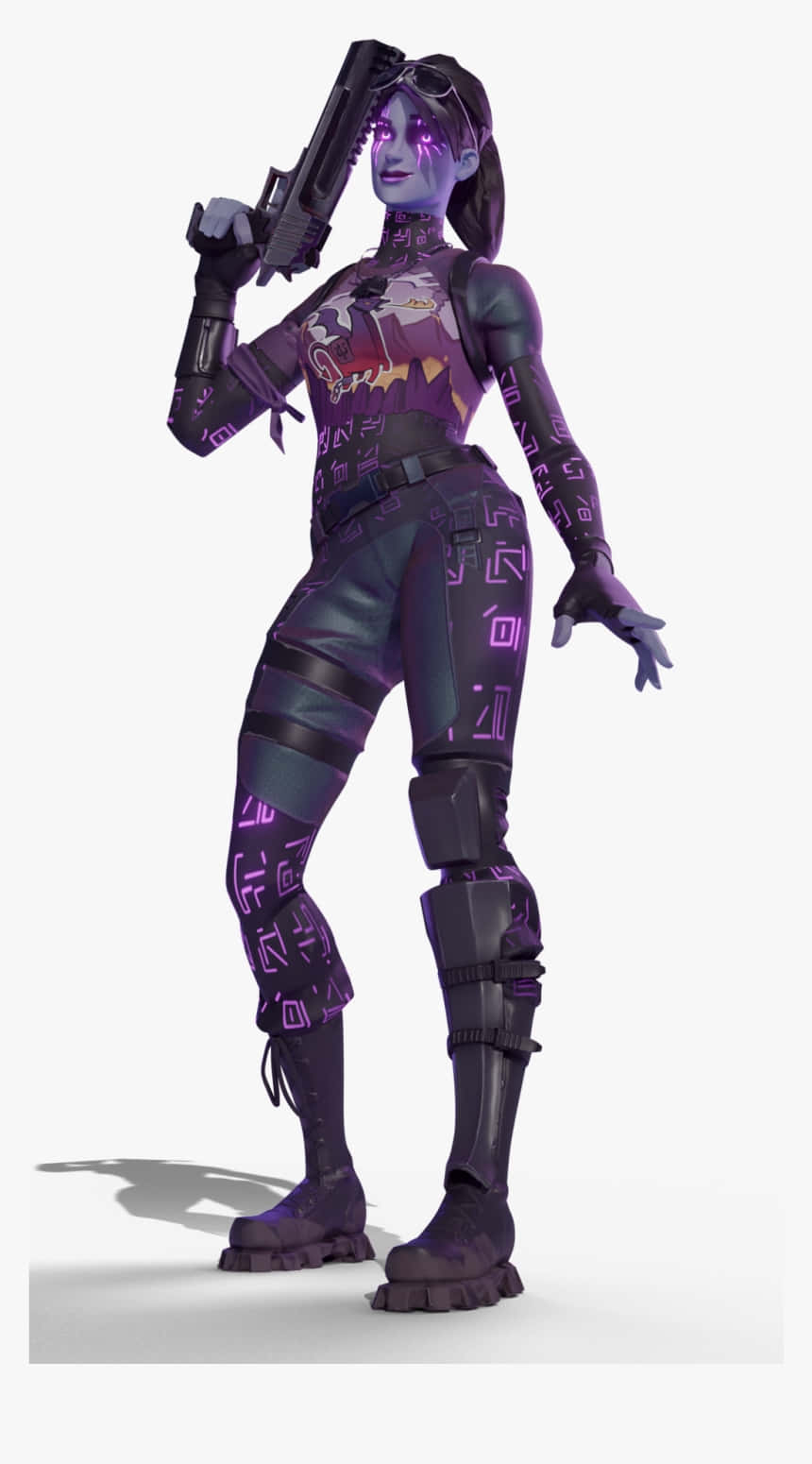 Fortnite Dark Bomber, cyberpunk female warrior, purple tactical gear, HD Phone Wallpaper