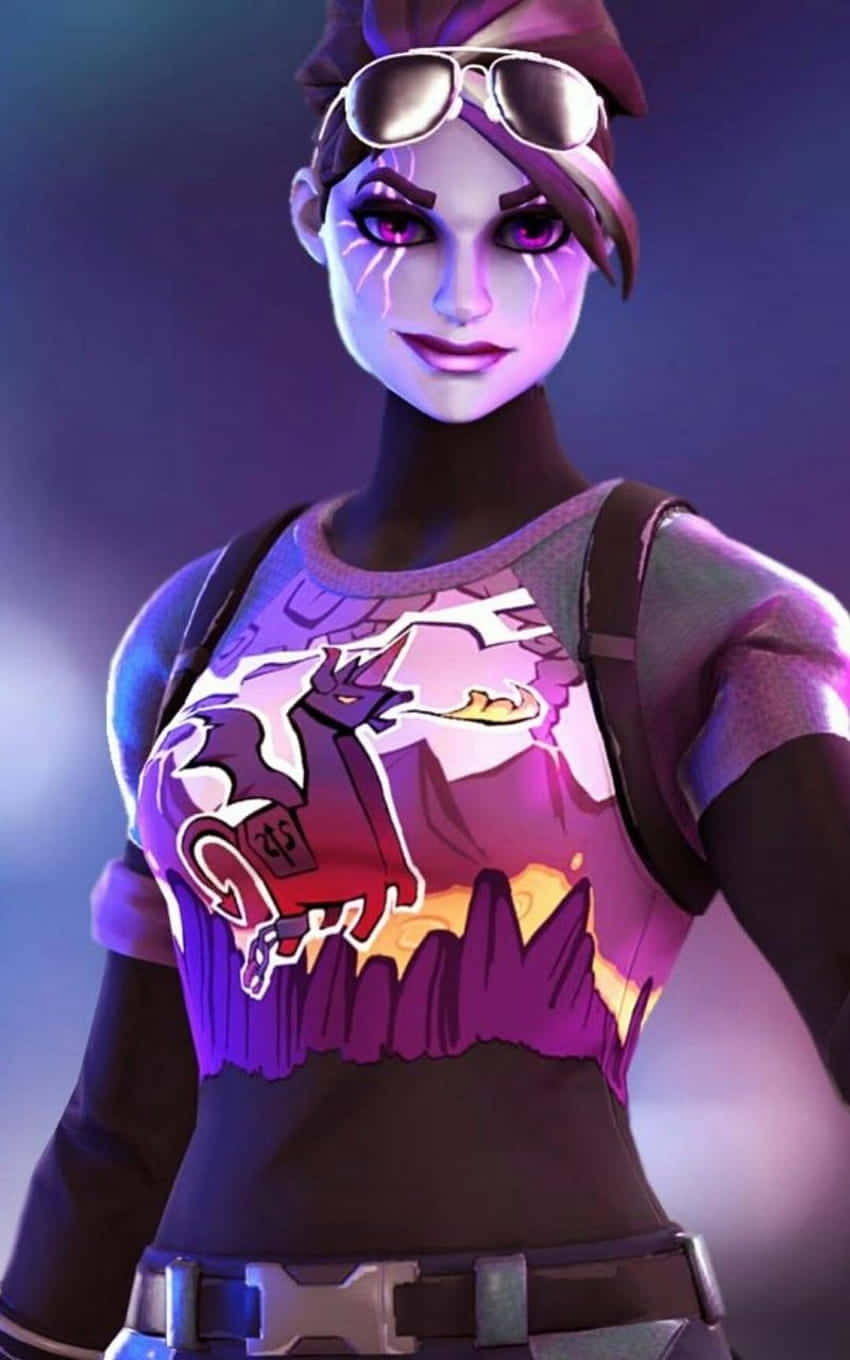 Fortnite Dark Bomber, purple hair, glowing eyes, HD Phone Wallpaper