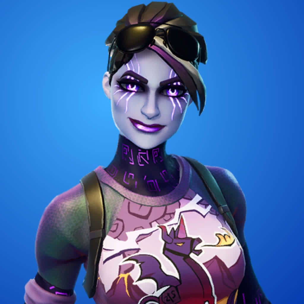 Fortnite Dark Bomber, purple glowing eyes, tattoos, SD Desktop Wallpaper