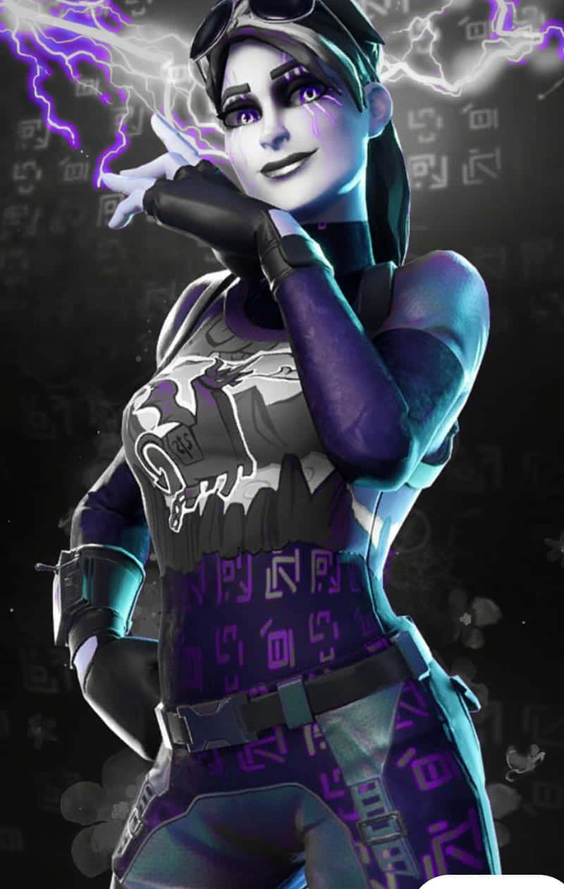 Fortnite Dark Bomber, female character, purple eyes, SD Phone Wallpaper