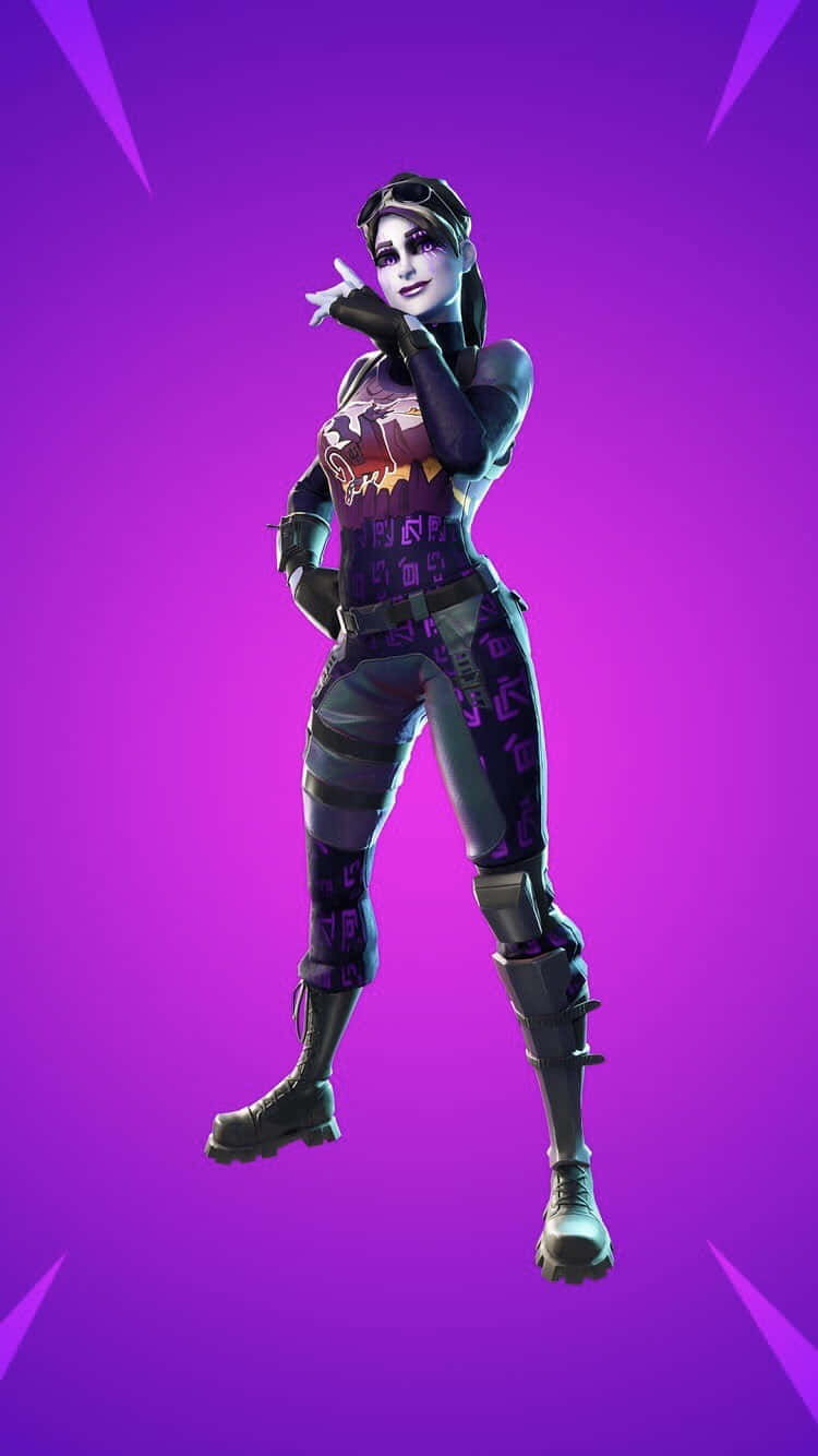 Fortnite Dark Bomber, purple and black tactical outfit, vibrant purple background, HD Phone Wallpaper