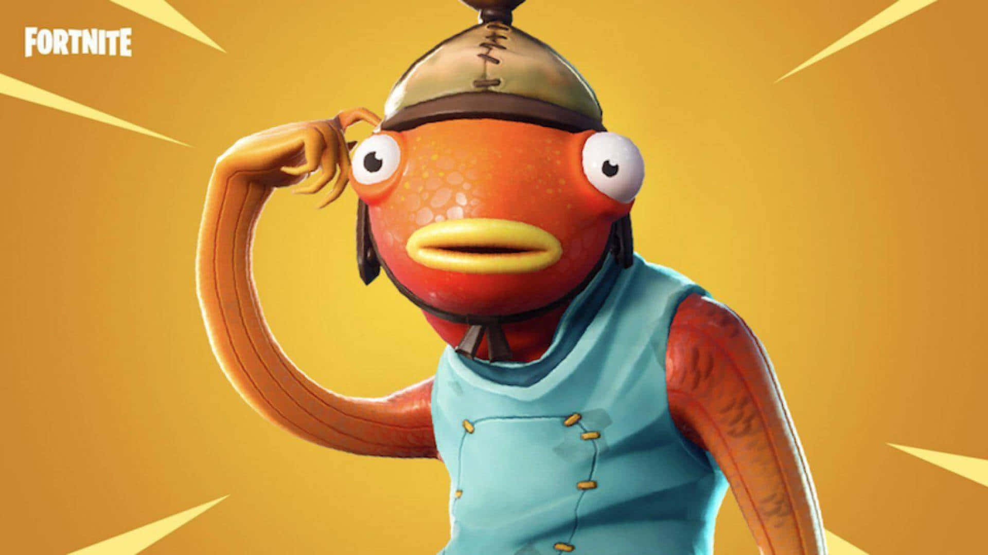 Fortnite Fishstick, Fishstick, orange fish character, Full HD Desktop Wallpaper
