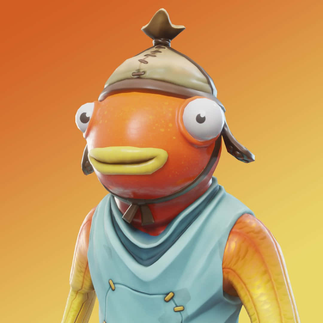 Fortnite Fishstick, cartoonish orange fish character, big eyes, SD Desktop Wallpaper