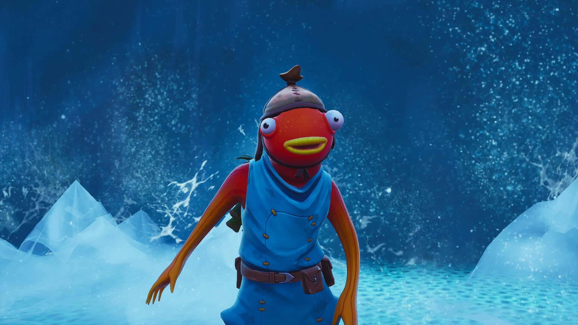 Fortnite Fishstick, red fish character, blue sailor outfit, Full HD Desktop Wallpaper