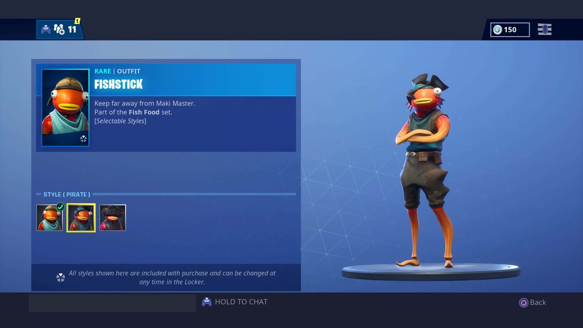 Fishstick, Fortnite, pirate character, Full HD Desktop Wallpaper
