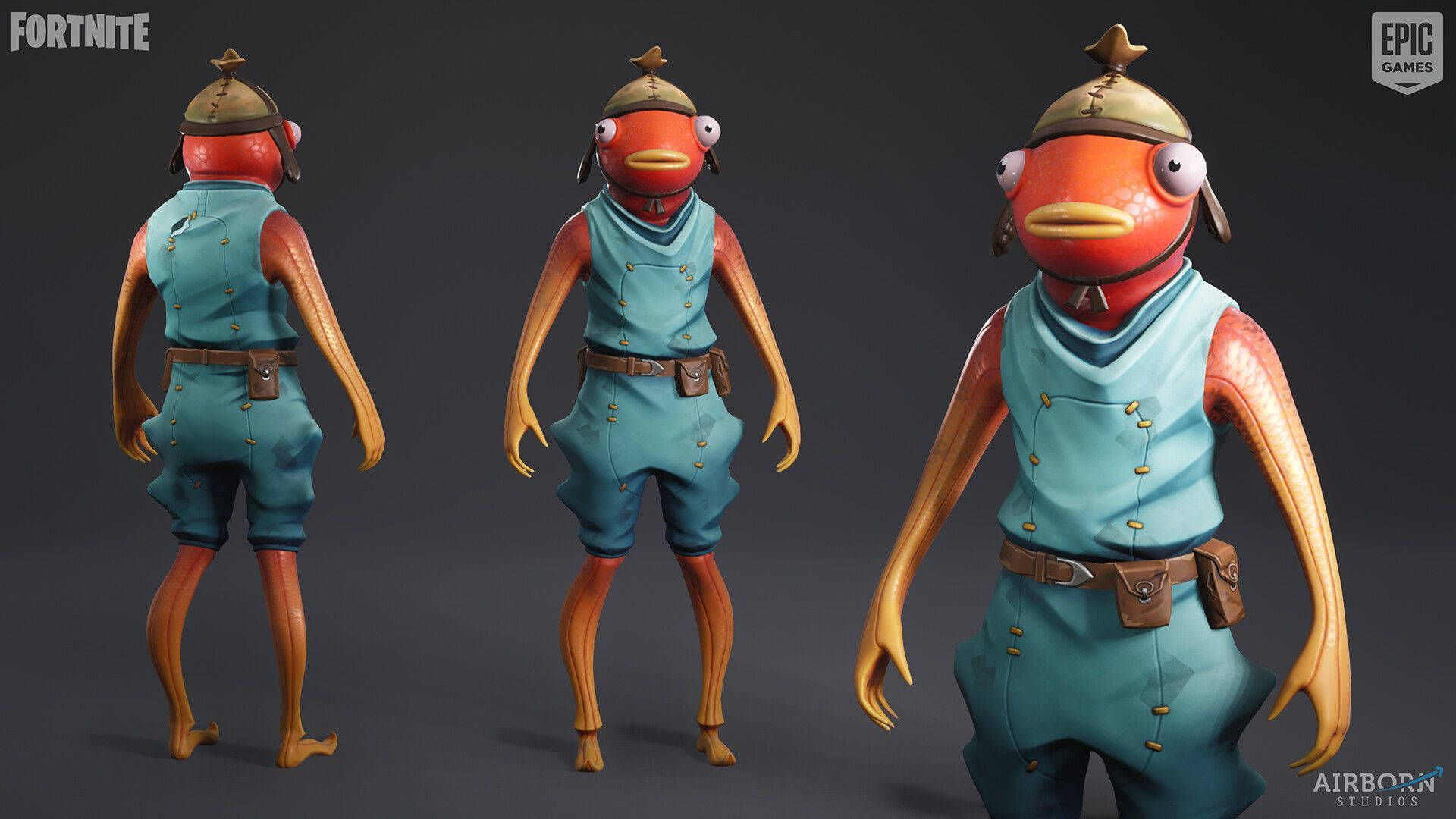 Fishstick, Fortnite, blue overalls, Full HD Desktop Wallpaper