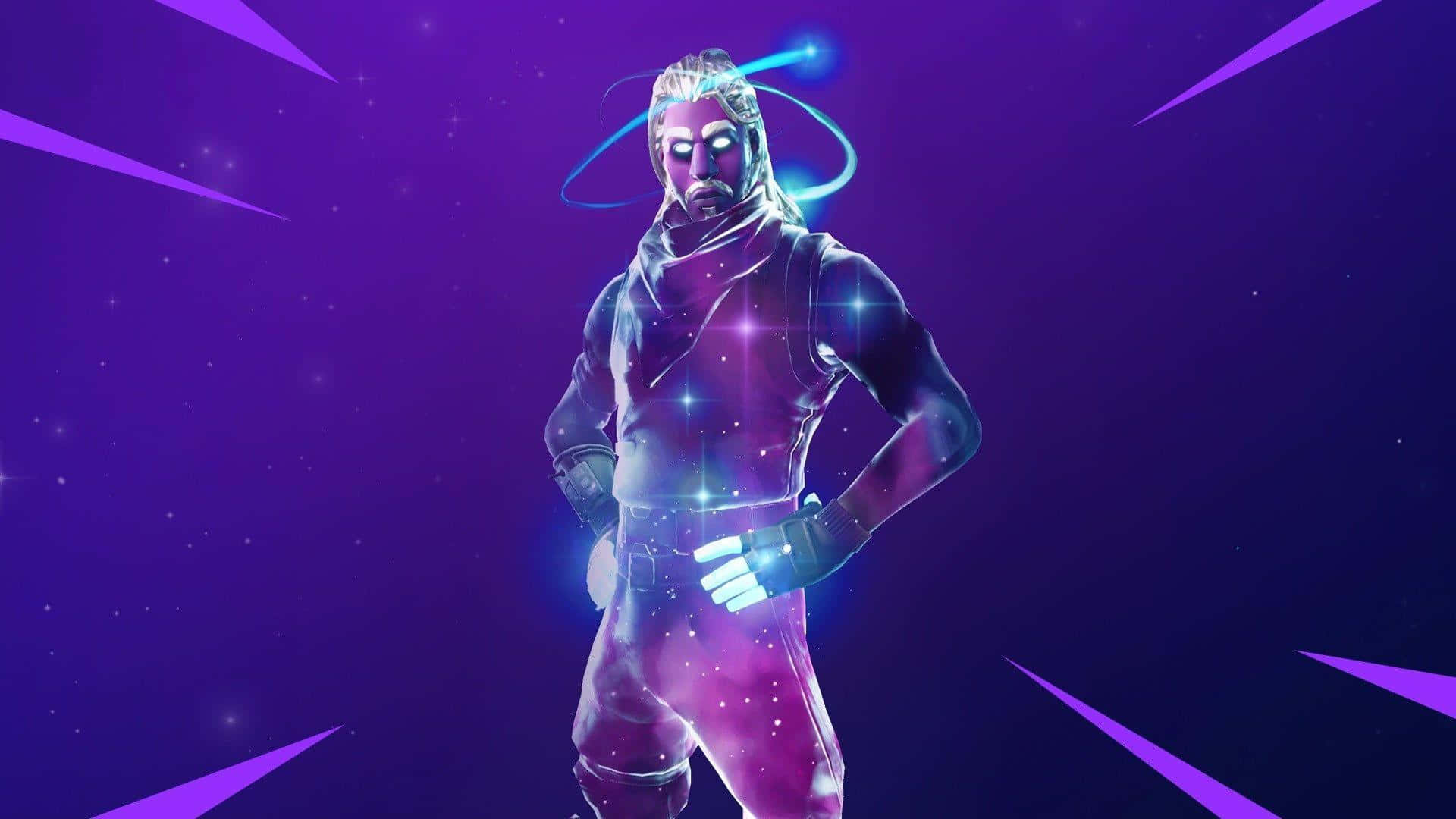 Fortnite Galaxy, cosmic warrior, vibrant purple starry background, Full HD Desktop Wallpaper