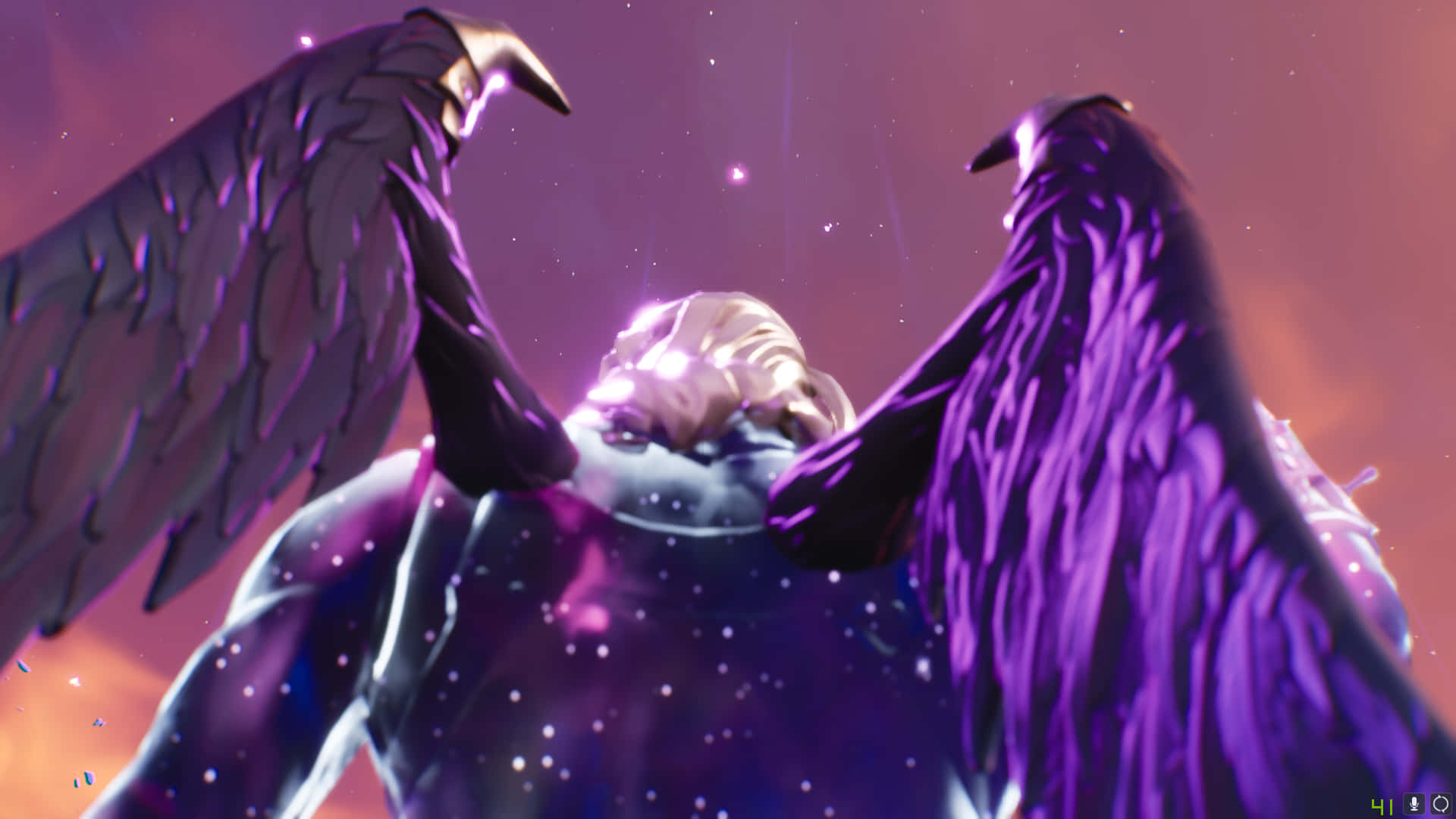 Fortnite Galaxy, purple wings, starry twilight sky, Full HD Desktop Wallpaper