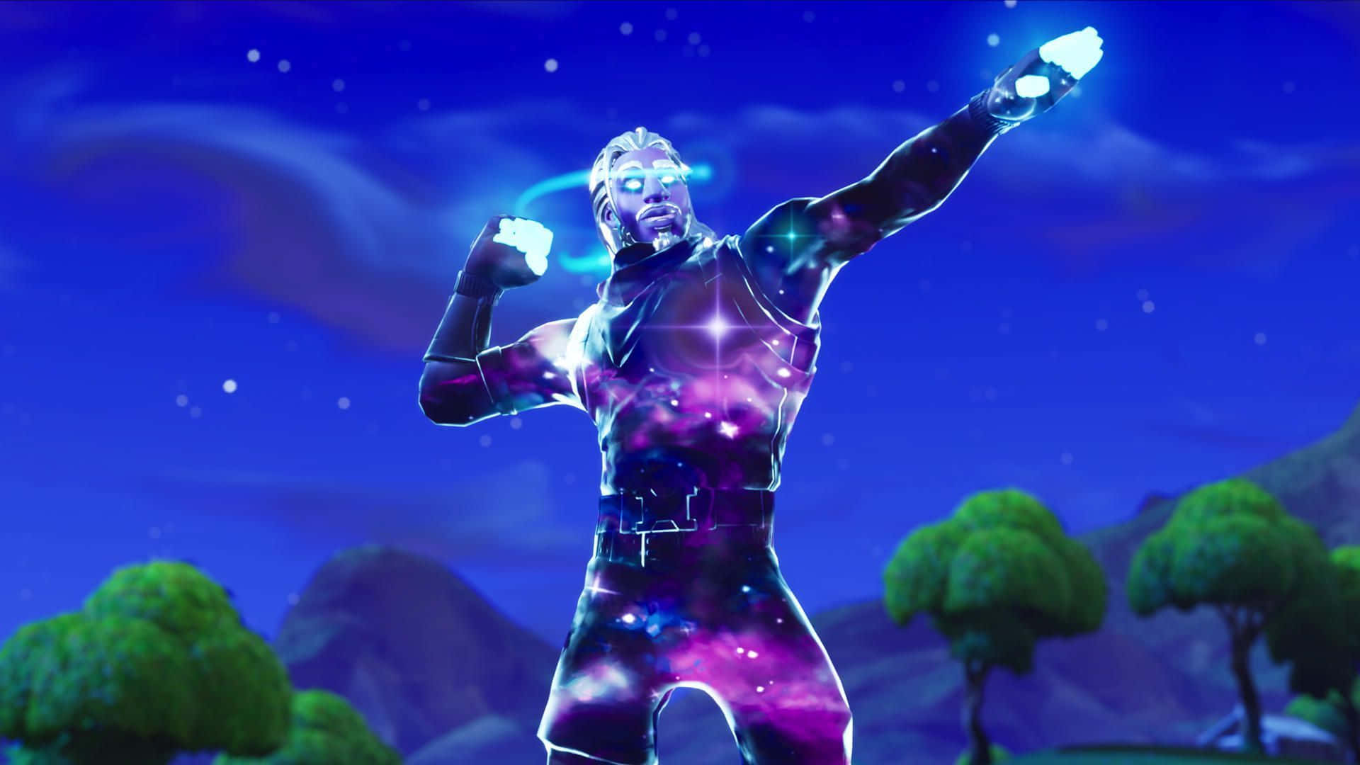 Fortnite Galaxy, galaxy-themed suit, starry night sky, Full HD Desktop Wallpaper
