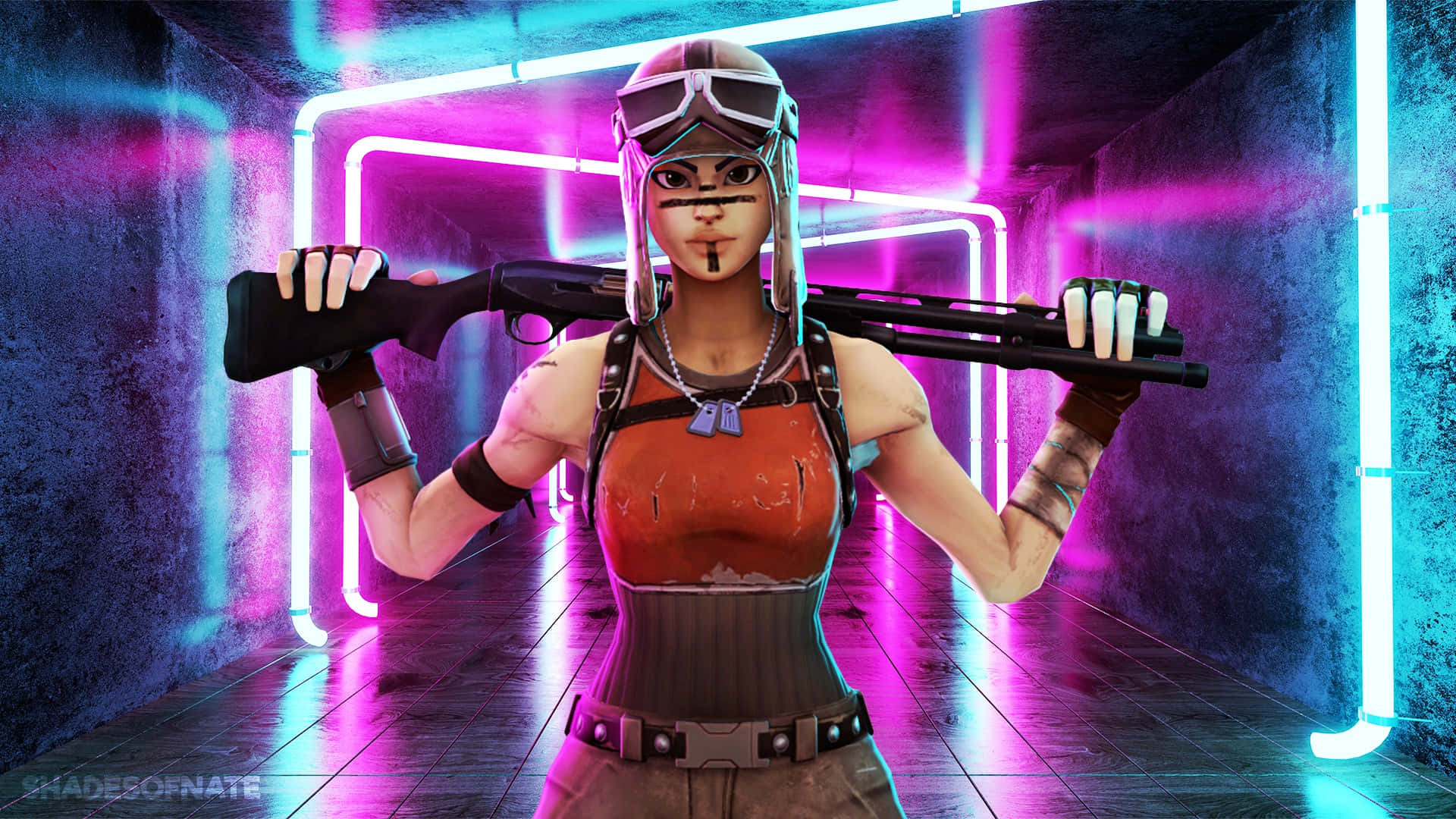 Fortnite Galaxy, female warrior, futuristic gear, Full HD Desktop Wallpaper