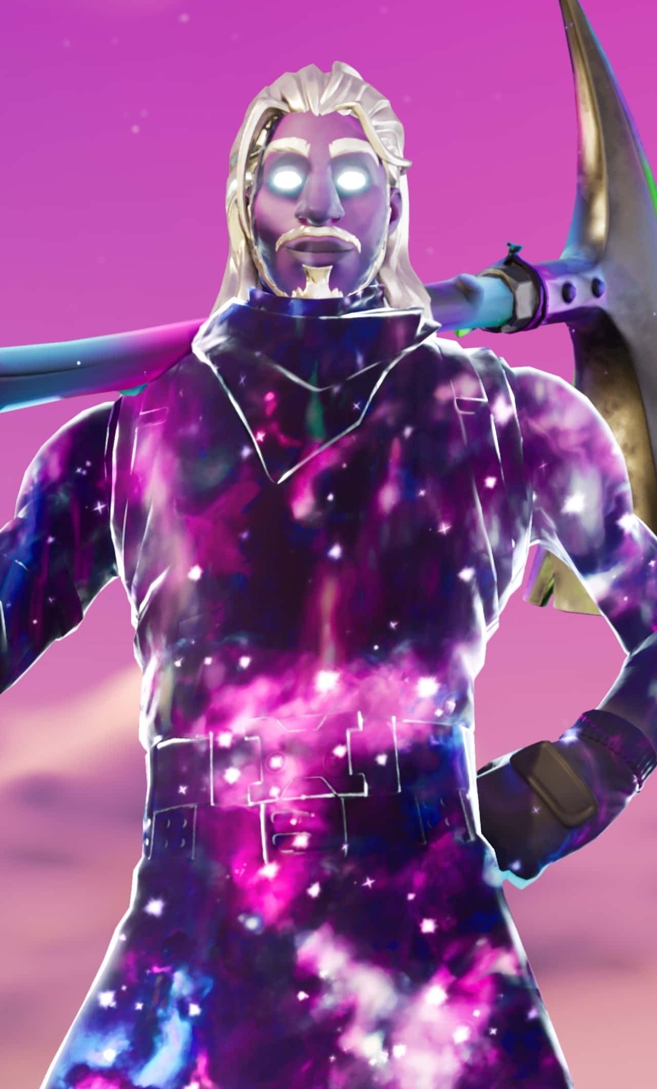 Fortnite Galaxy, cosmic warrior, white hair, Full HD Phone Wallpaper