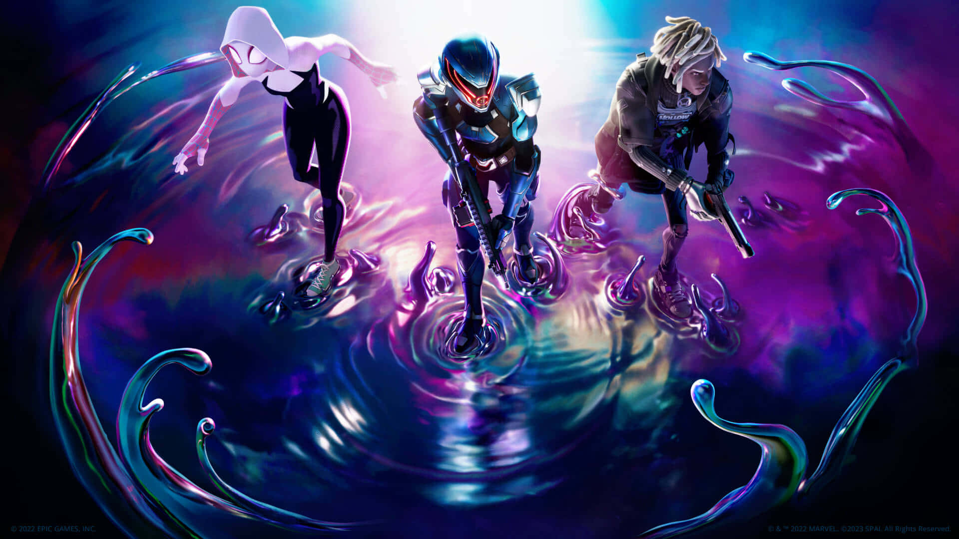 Fortnite Galaxy, neon liquid, swirling vortex, Full HD Desktop Wallpaper