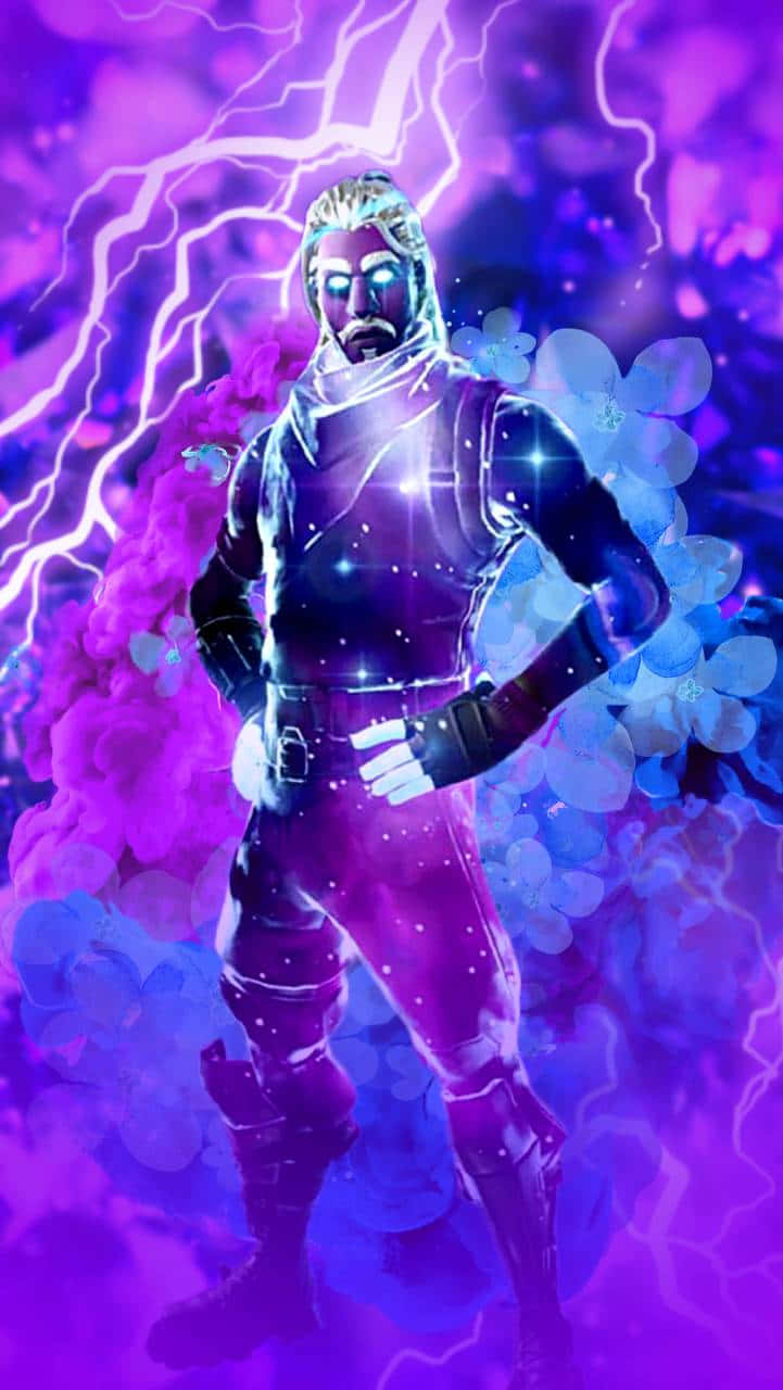 Fortnite Galaxy, glowing futuristic warrior, purple lightning, HD Phone Wallpaper