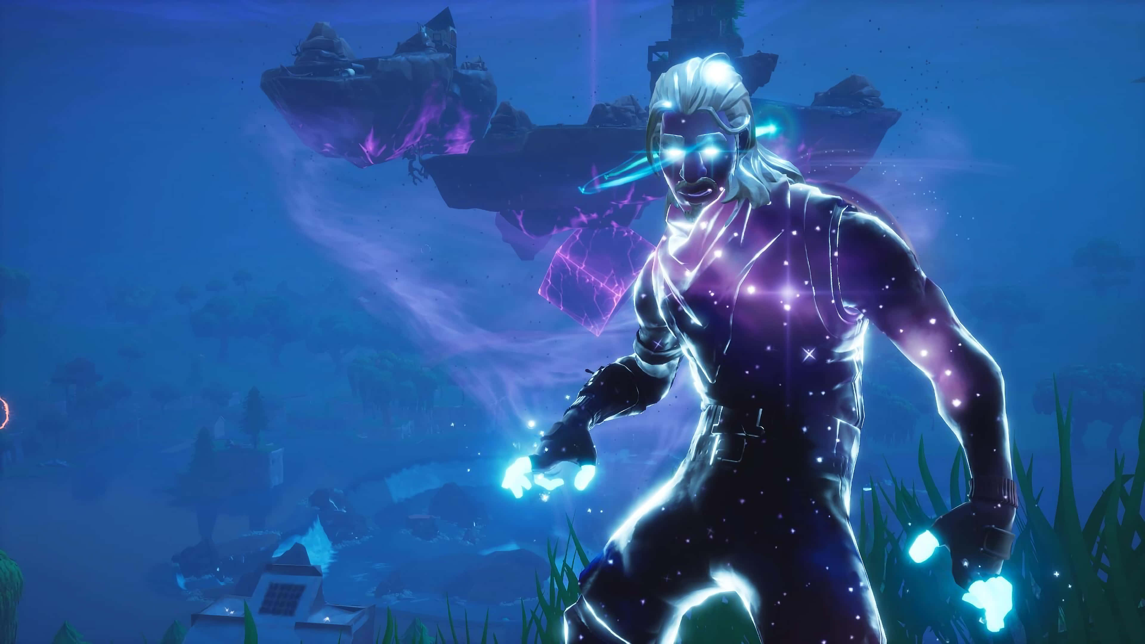 Fortnite Galaxy, cosmic warrior, white hair, 4K Desktop Wallpaper