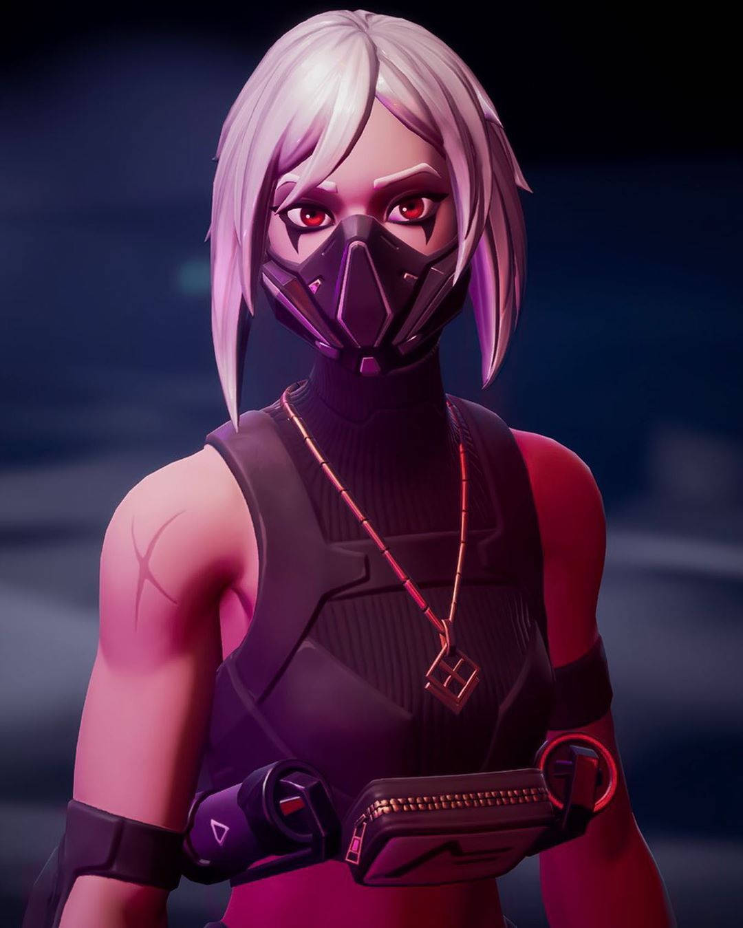 Fortnite, white hair, red eyes, HD Phone Wallpaper