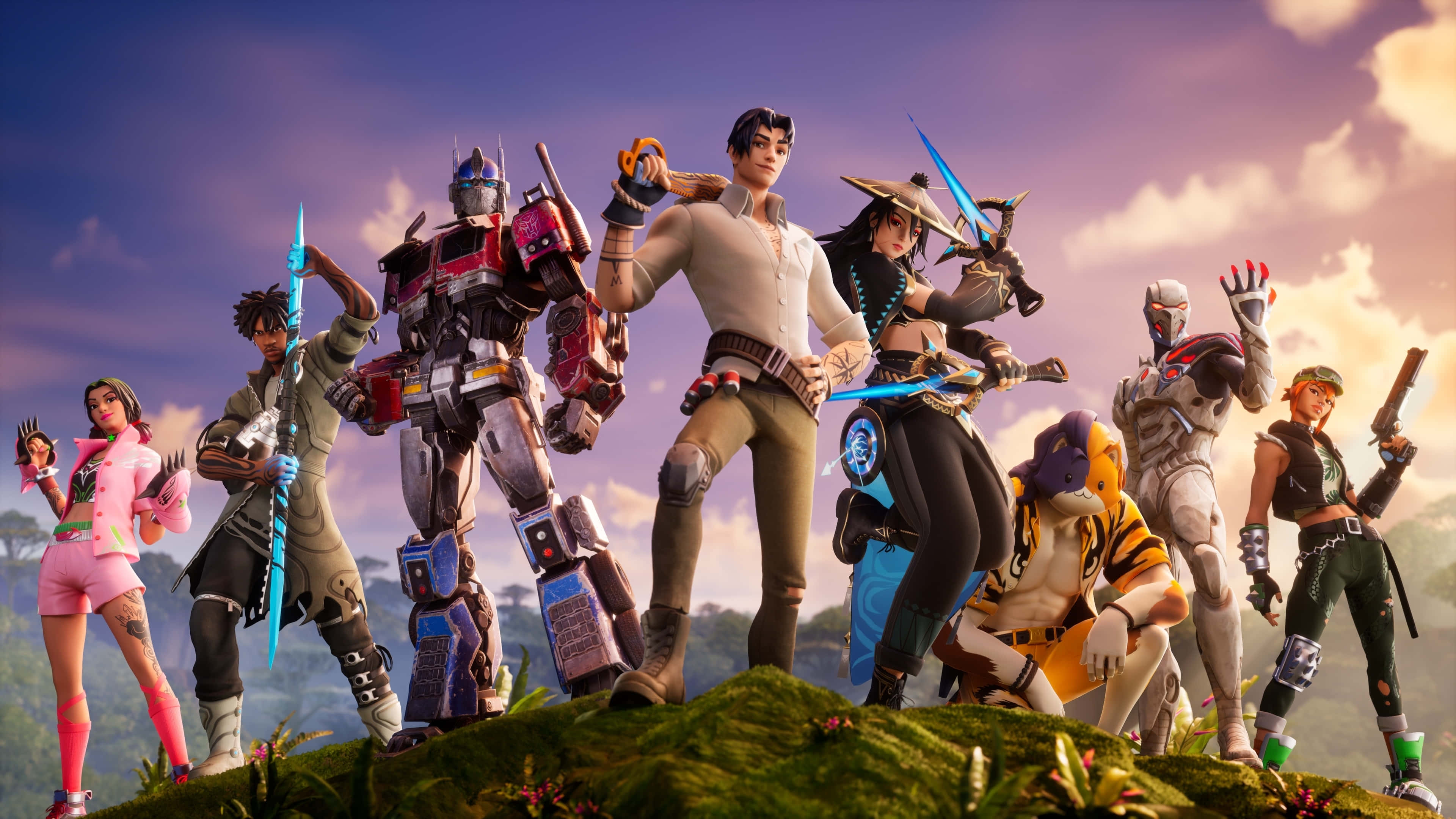 Fortnite, animated heroes, robot, 4K Desktop Wallpaper