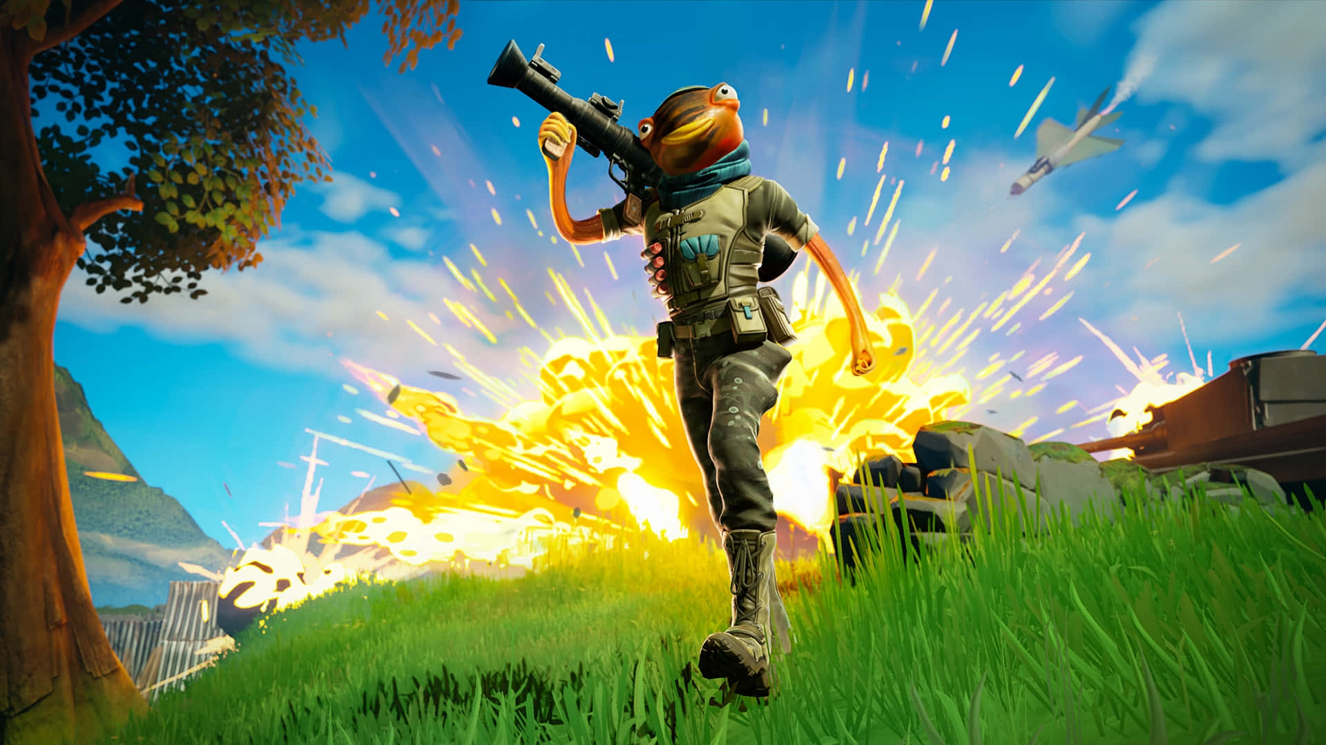 Fortnite, explosive action, HD, Full HD Desktop Wallpaper