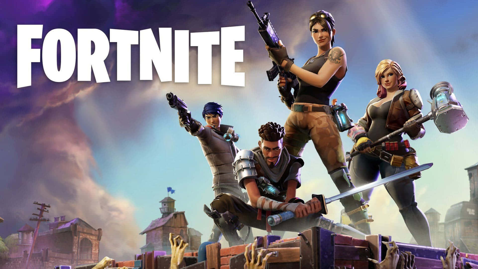 Fortnite, Fortnite characters, wooden crates, Full HD Desktop Wallpaper
