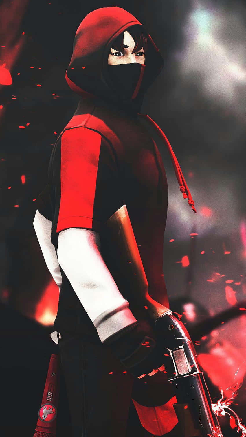 Fortnite Ikonik Skin, ninja, red hood, HD Phone Wallpaper