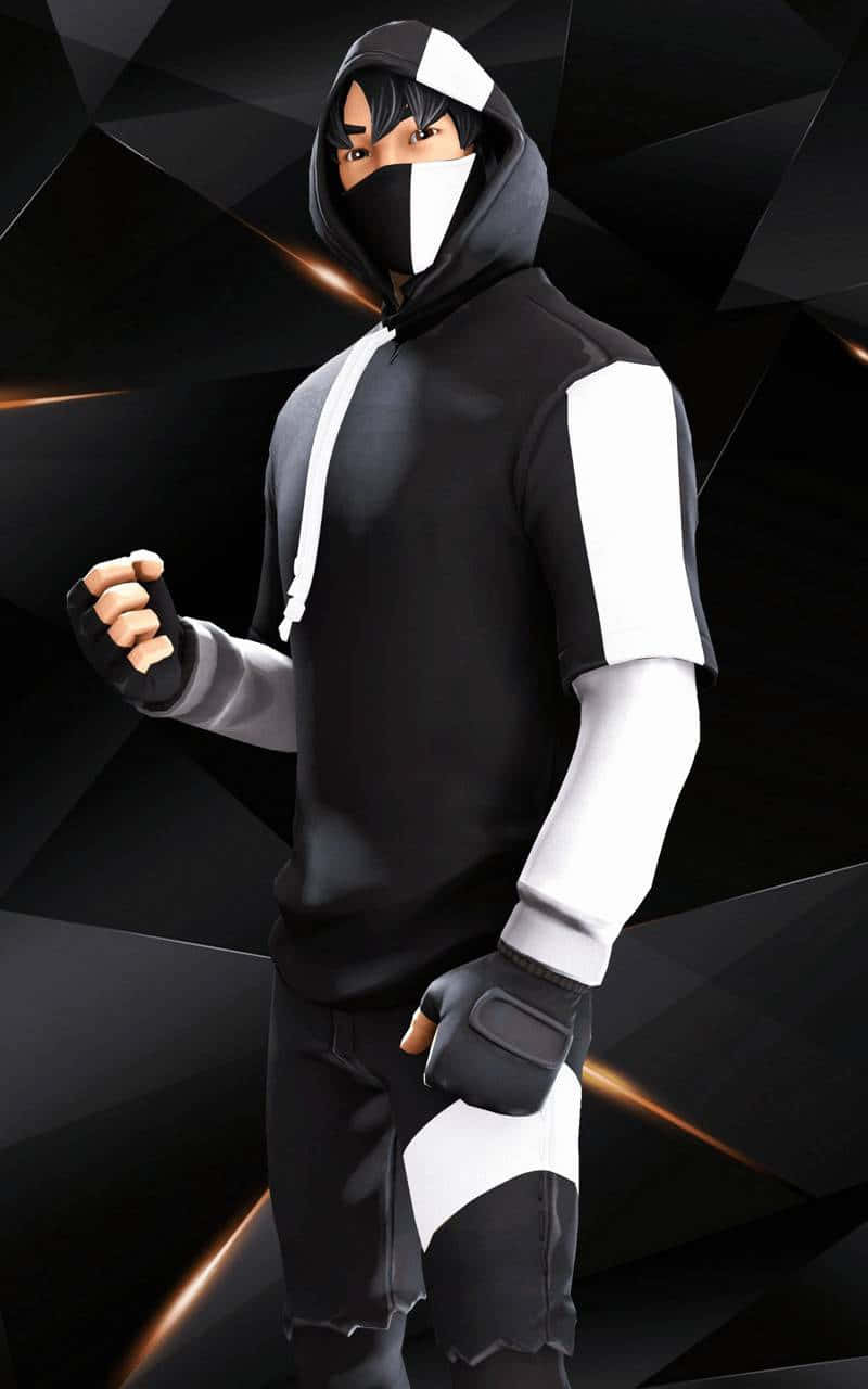 Fortnite Ikonik Skin, anime character, black and white hoodie, HD Phone Wallpaper
