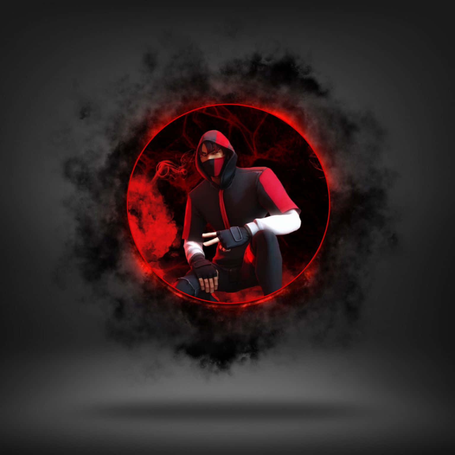 Fortnite Ikonik Skin, masked ninja, red and black gear, HD Desktop Wallpaper