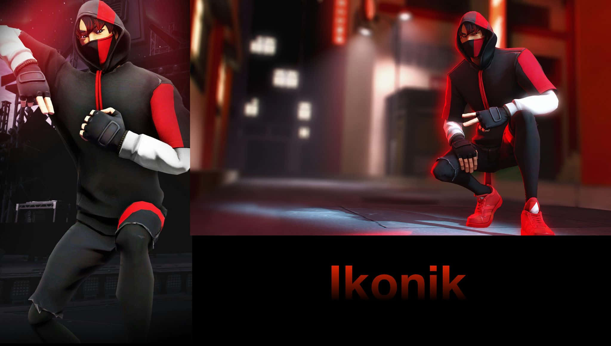 Fortnite Ikonik Skin, anime character, red and black ninja gear, Full HD Desktop Wallpaper