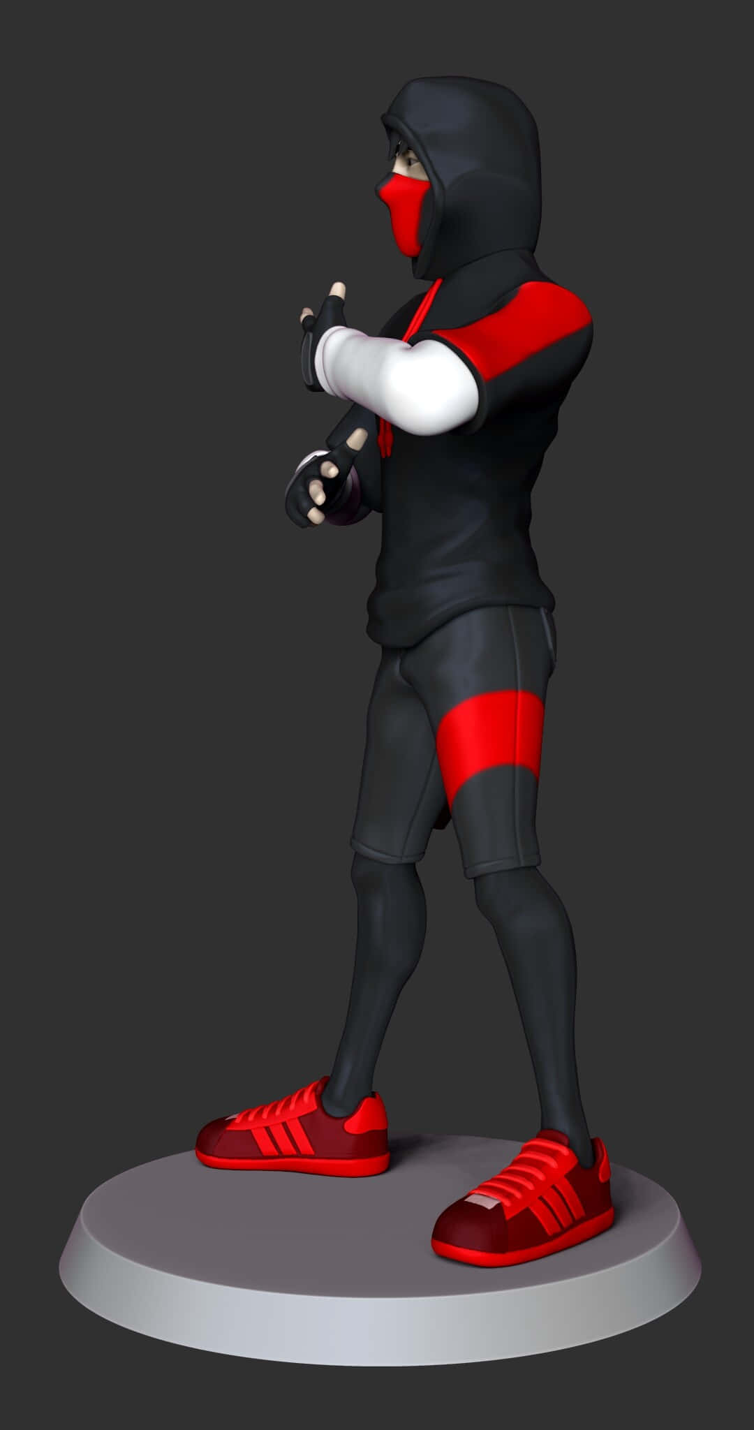 Fortnite Ikonik Skin, ninja figure, black and red gear, Full HD Phone Wallpaper