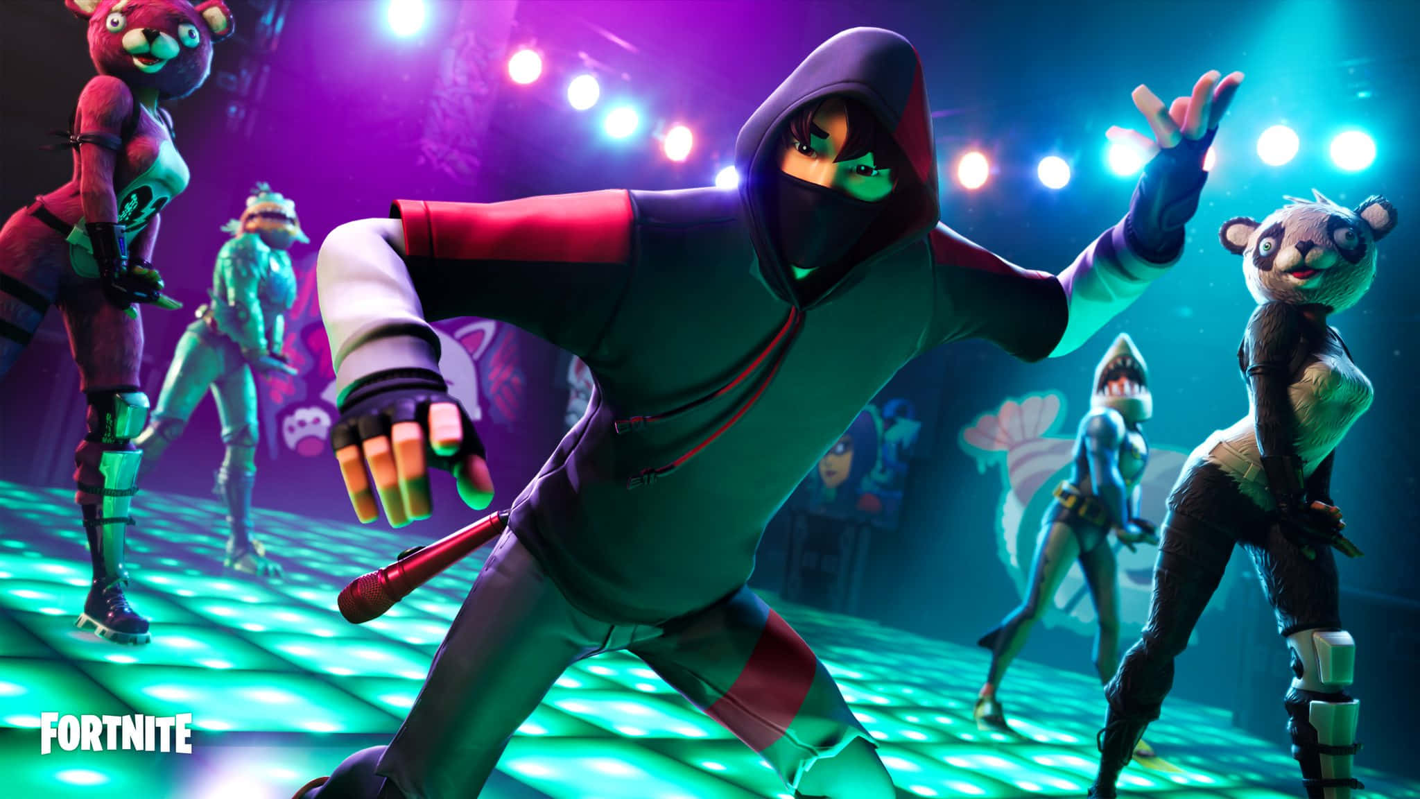 Fortnite Ikonik Skin, hoodie, glowing stage, Full HD Desktop Wallpaper