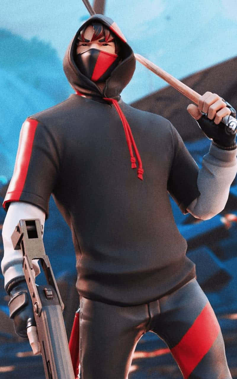 Fortnite Ikonik Skin, anime character, black and red gear, HD Phone Wallpaper