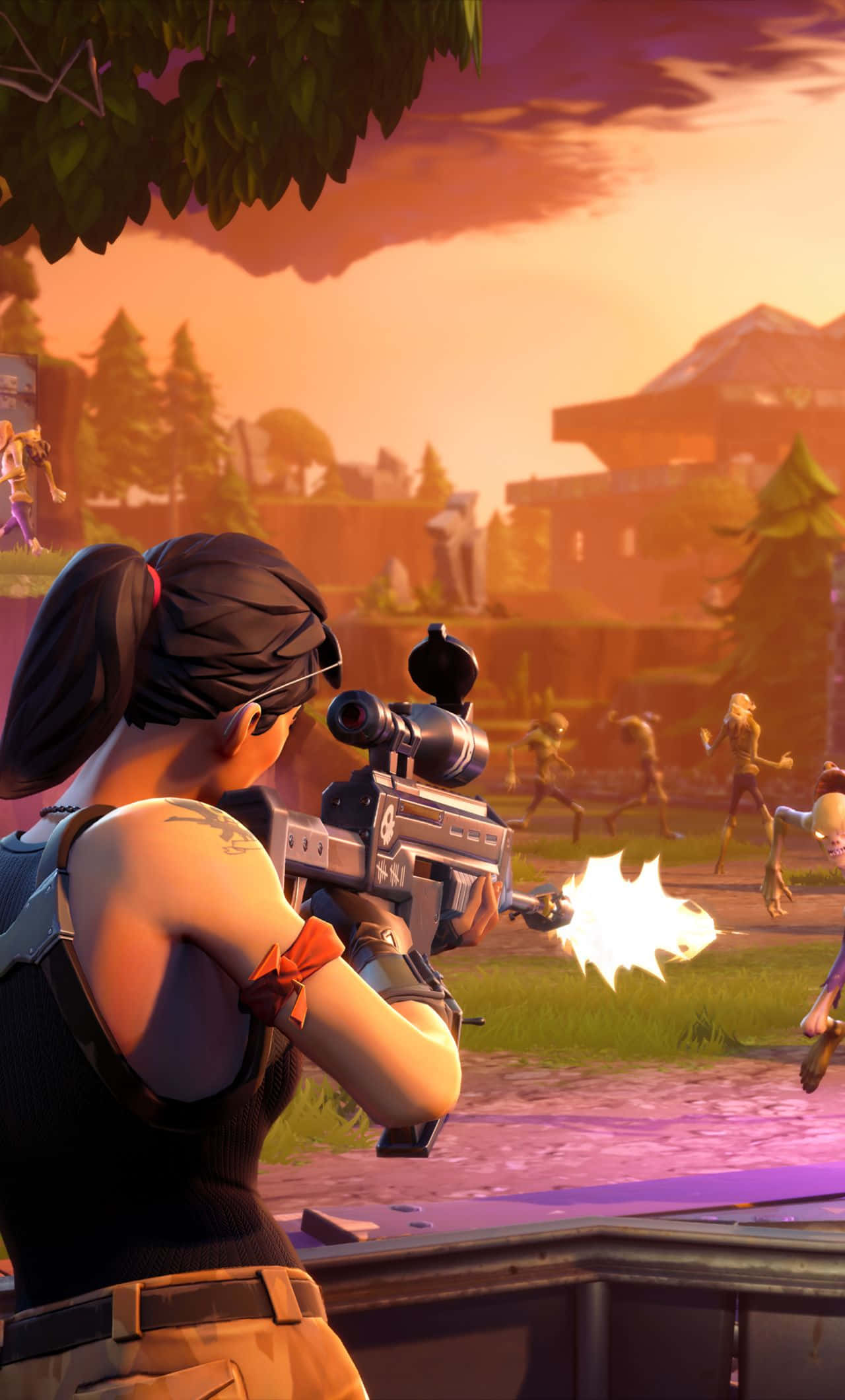 Fortnite, iPhone, rifle, Full HD Phone Wallpaper