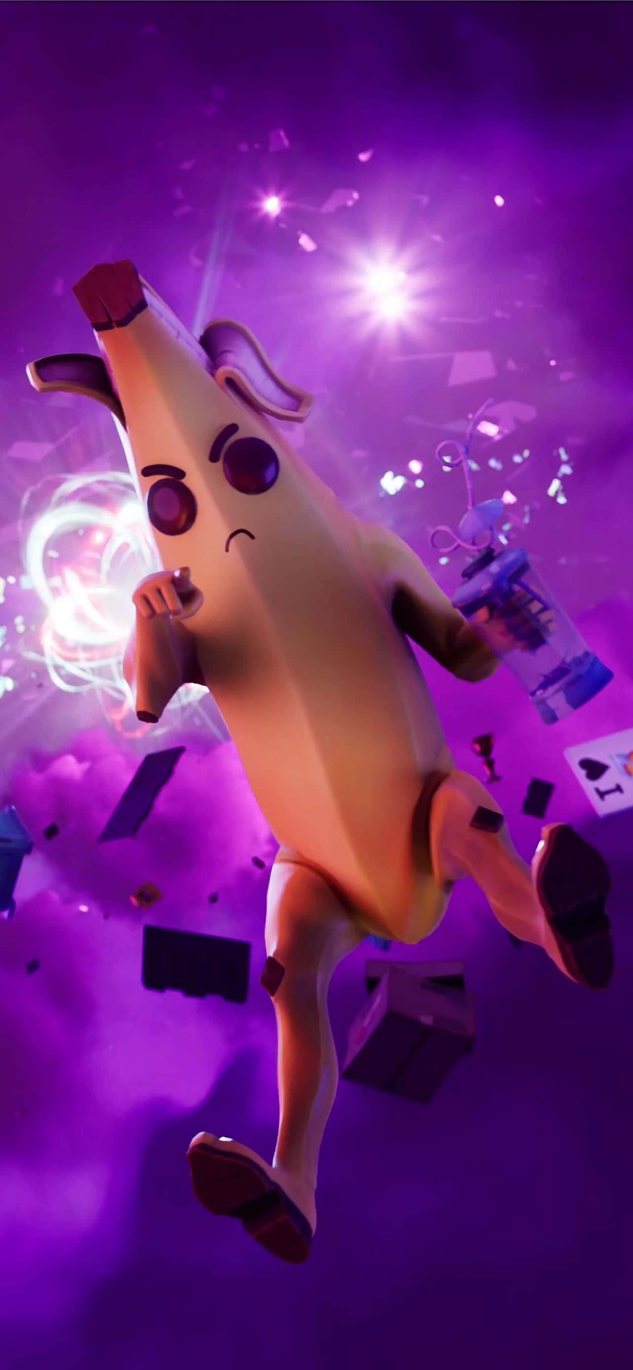 Fortnite, iPhone, banana character, 2K Phone Wallpaper