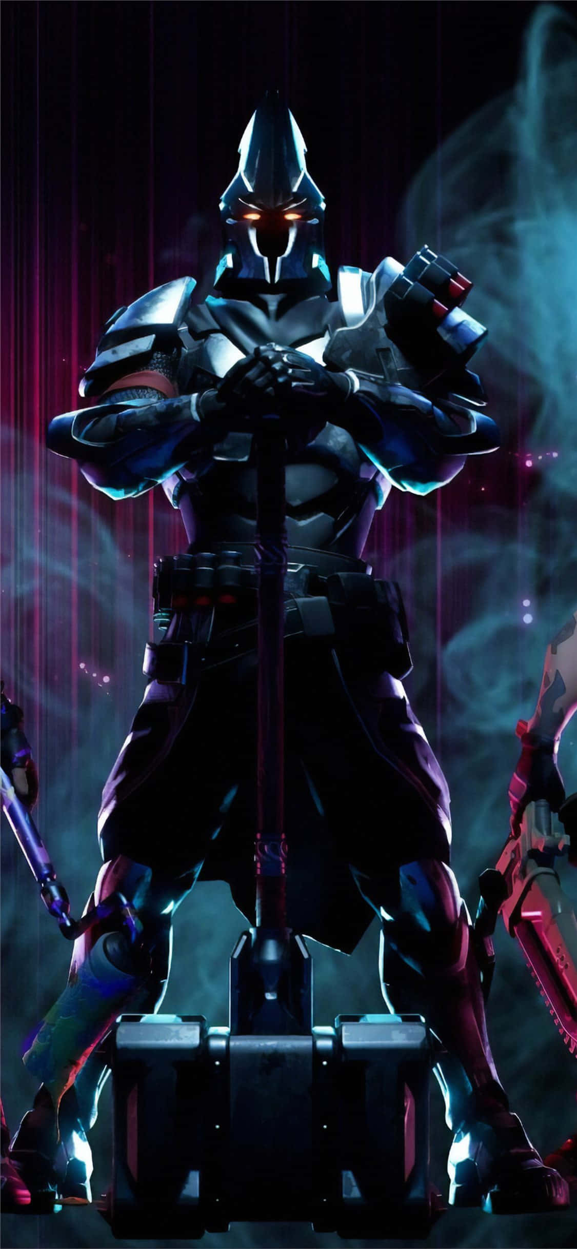 Fortnite, iPhone, cyberpunk environment, Full HD Phone Wallpaper