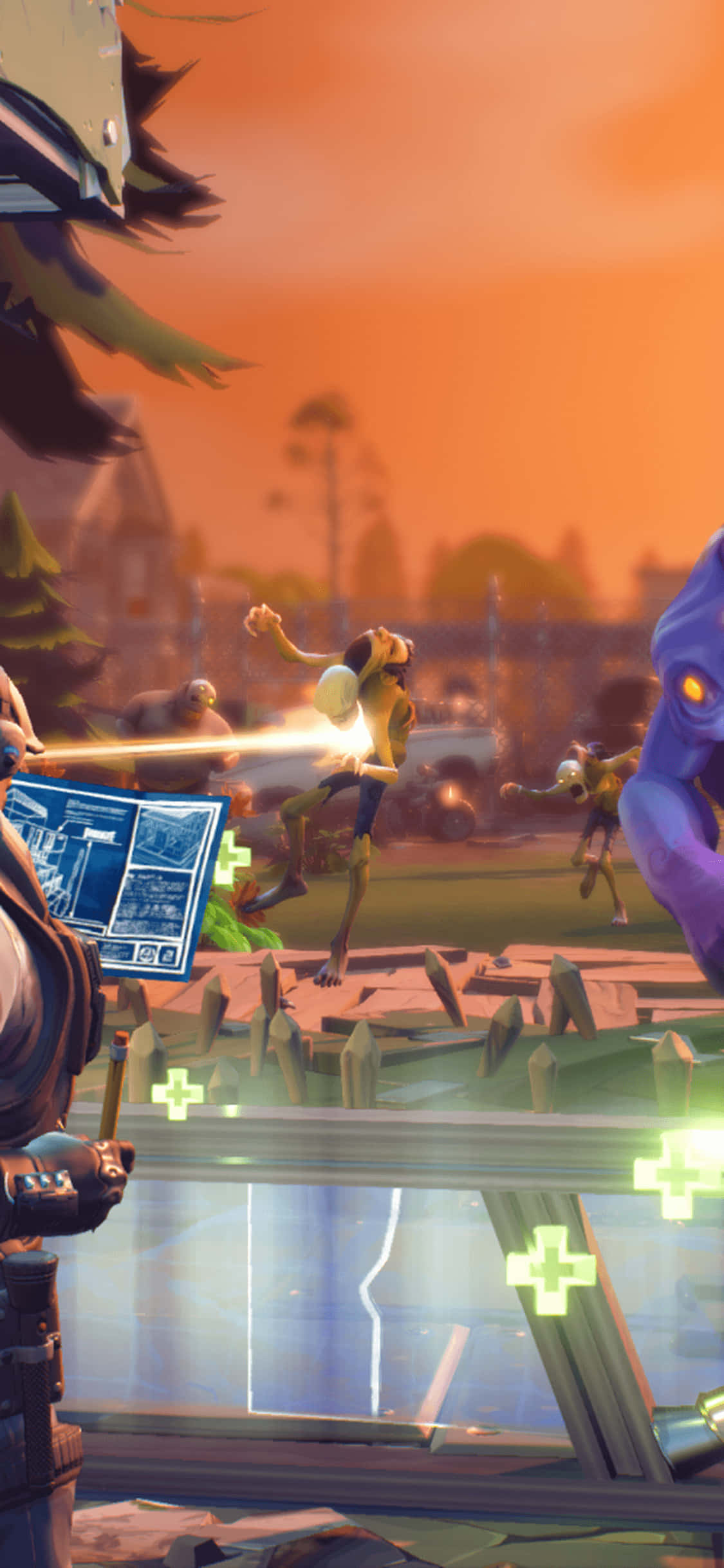 Fortnite, iPhone, glowing weapon, Full HD Phone Wallpaper