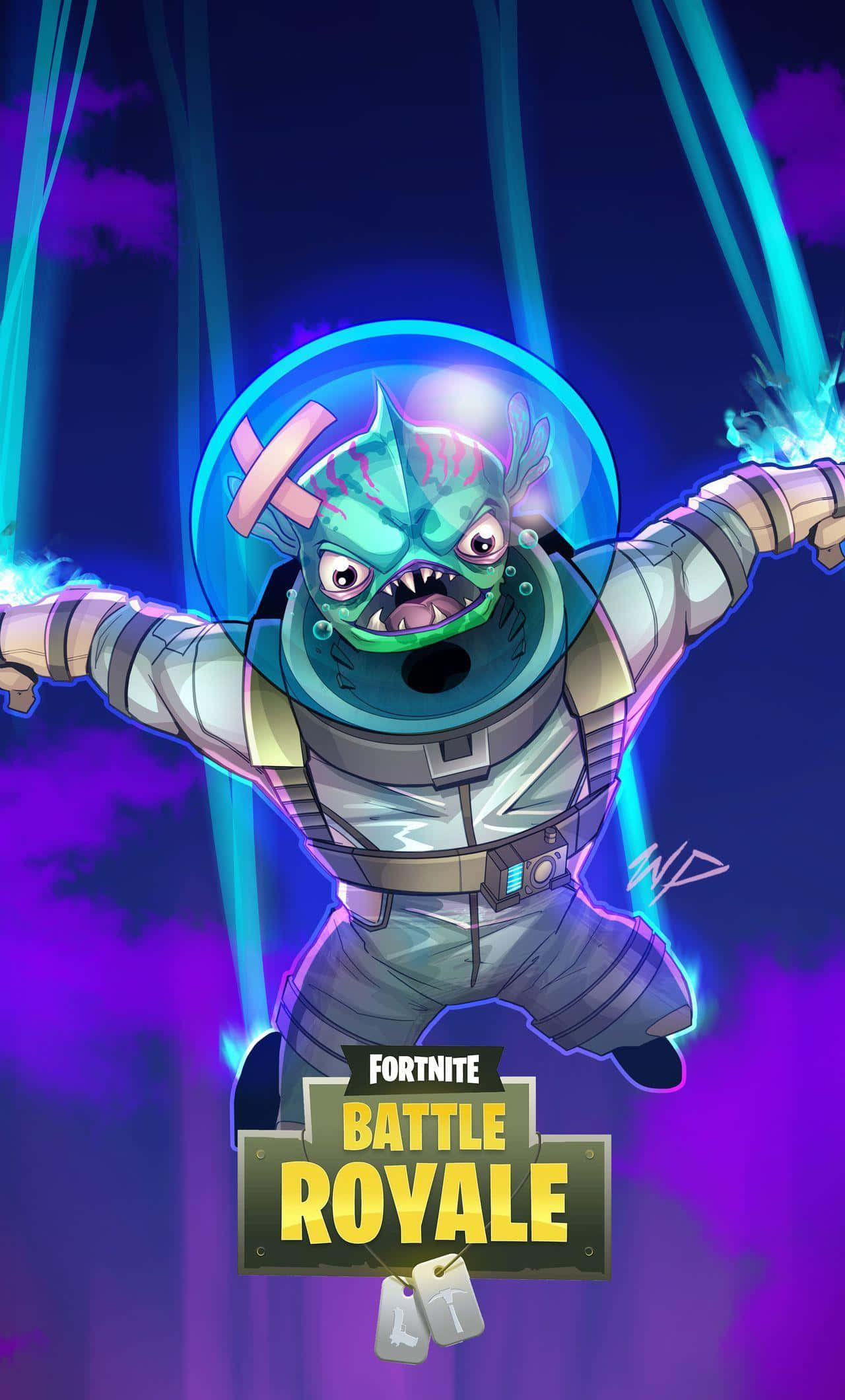 Fortnite, iPhone, cartoonish alien, Full HD Phone Wallpaper