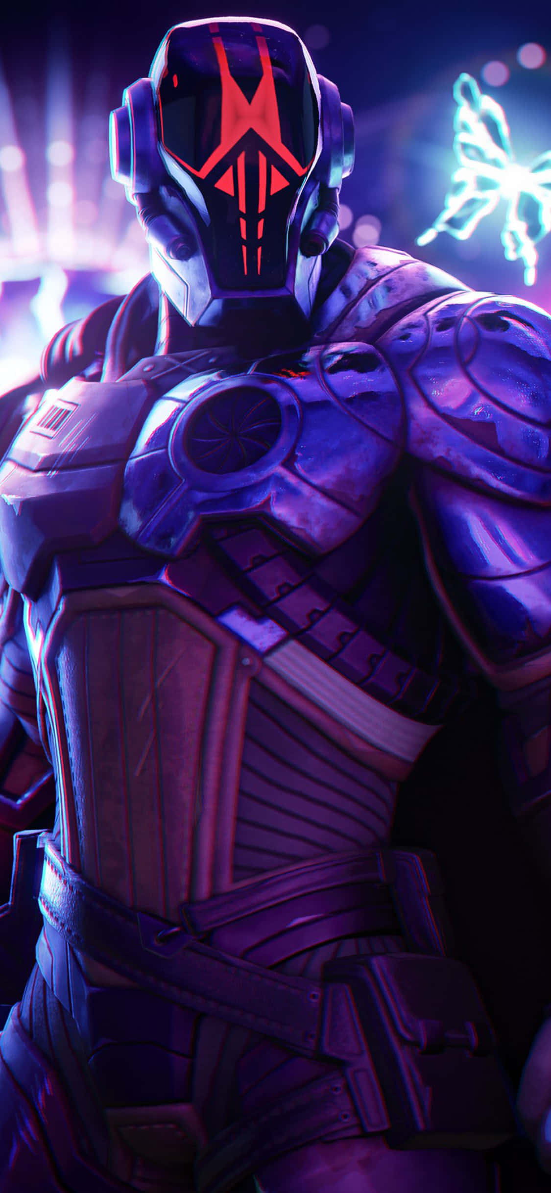 Fortnite, iPhone, cyberpunk environment, Full HD Phone Wallpaper