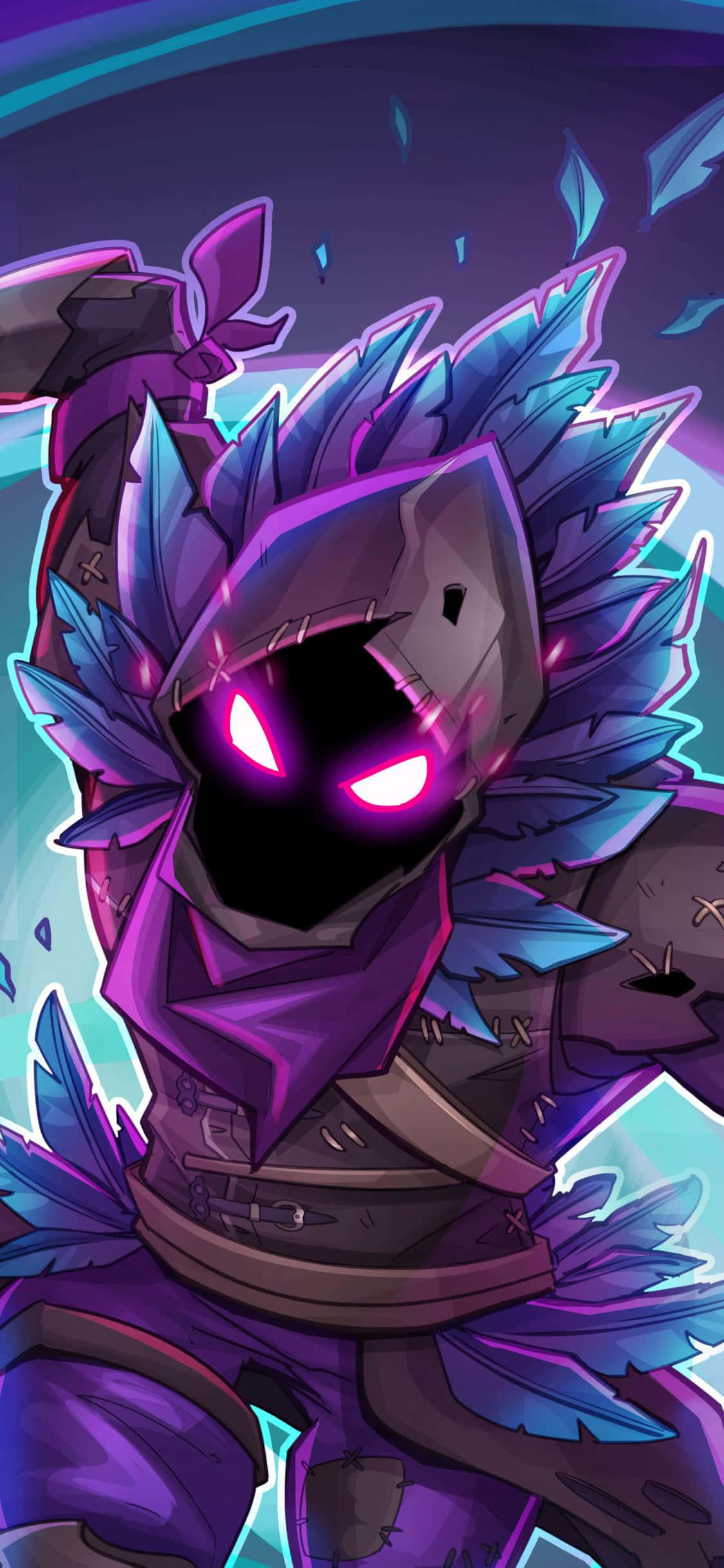 Fortnite iPhone, anime knight, purple hair, Full HD Phone Wallpaper