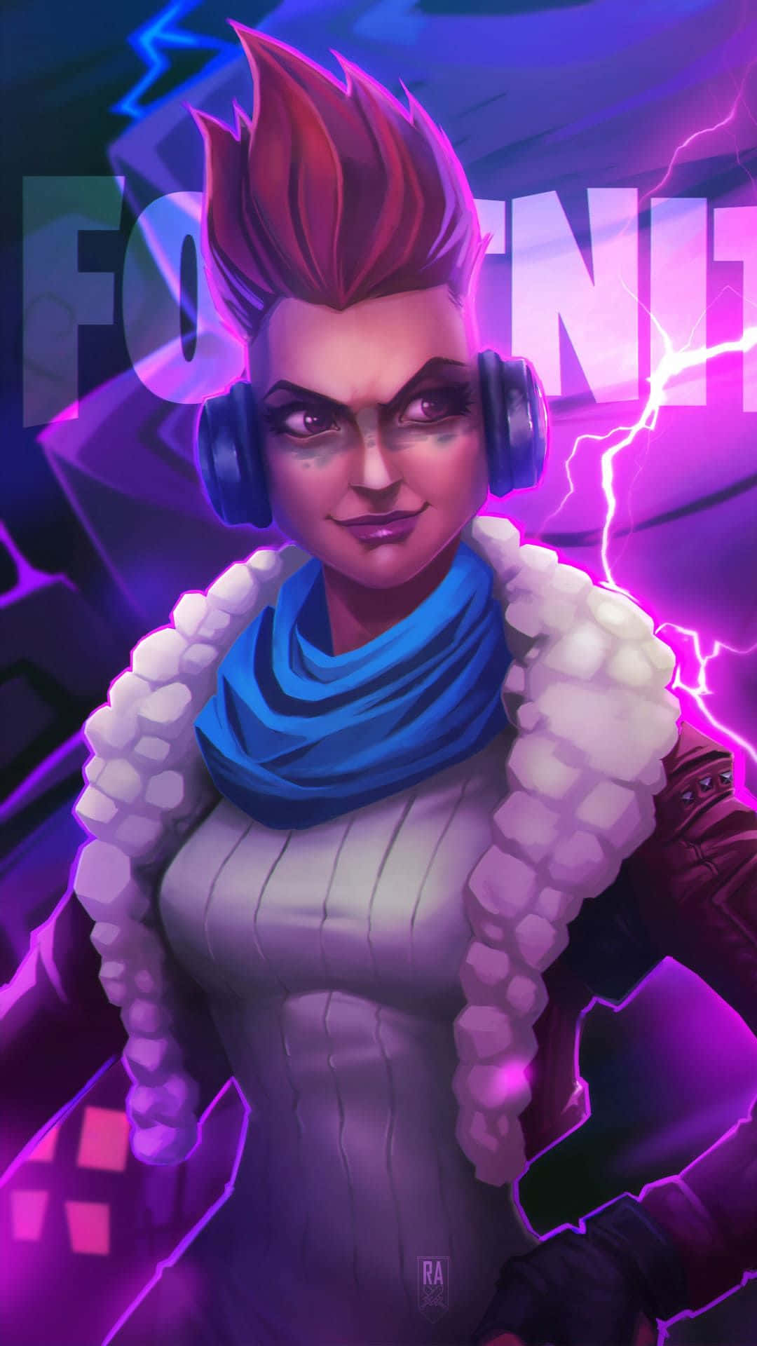 Fortnite, iPhone, spiky red hair, Full HD Phone Wallpaper