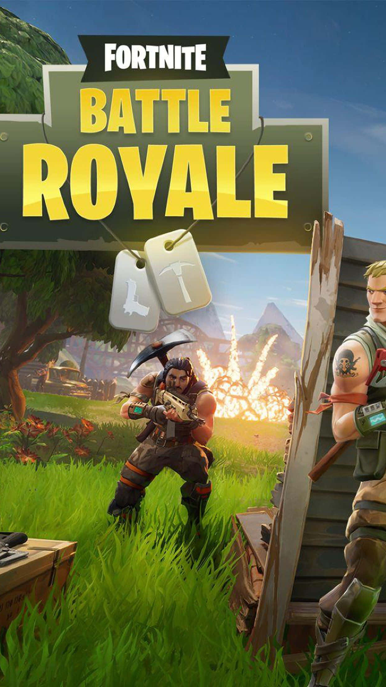 Fortnite, iPhone, grassy terrain, Full HD Phone Wallpaper