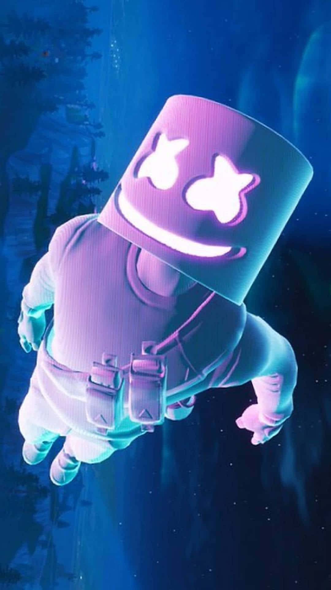 Fortnite, iPhone, glowing purple, Full HD Phone Wallpaper