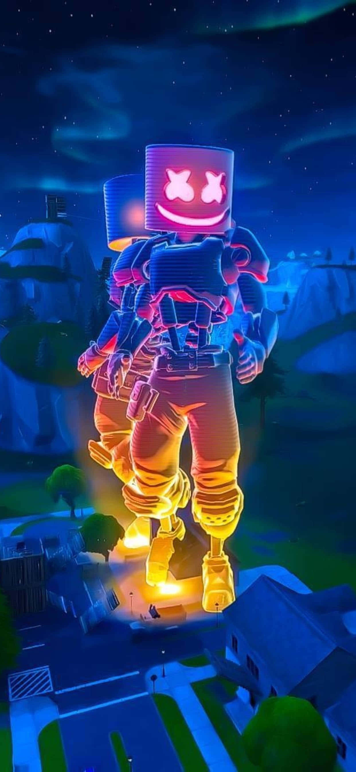 Fortnite, Illuminated, marshmello, 2K Phone Wallpaper