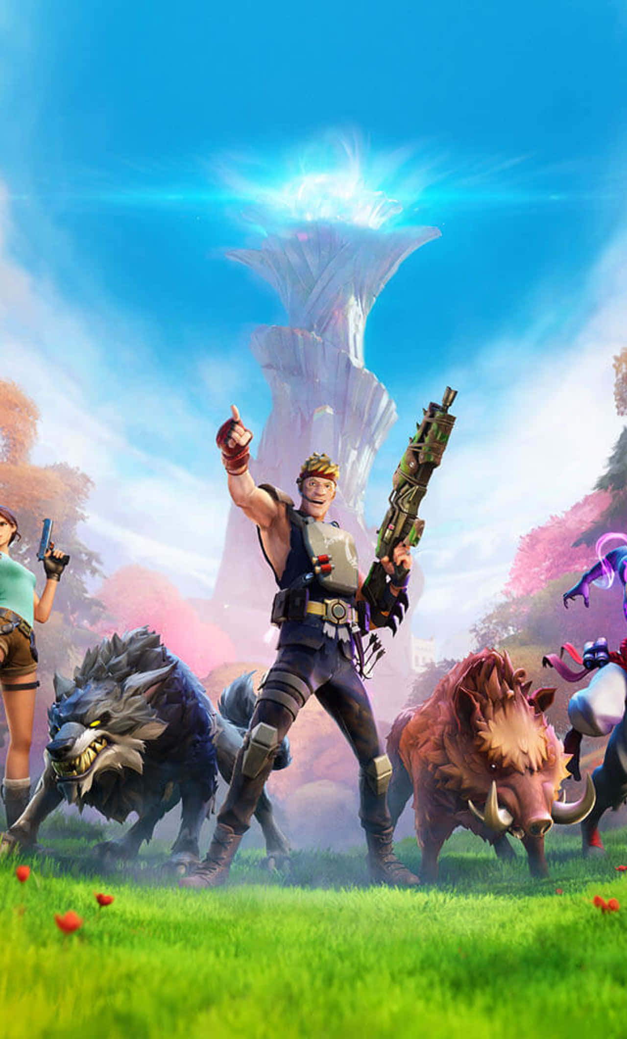 Fortnite, iPhone, giant weapon, Full HD Phone Wallpaper