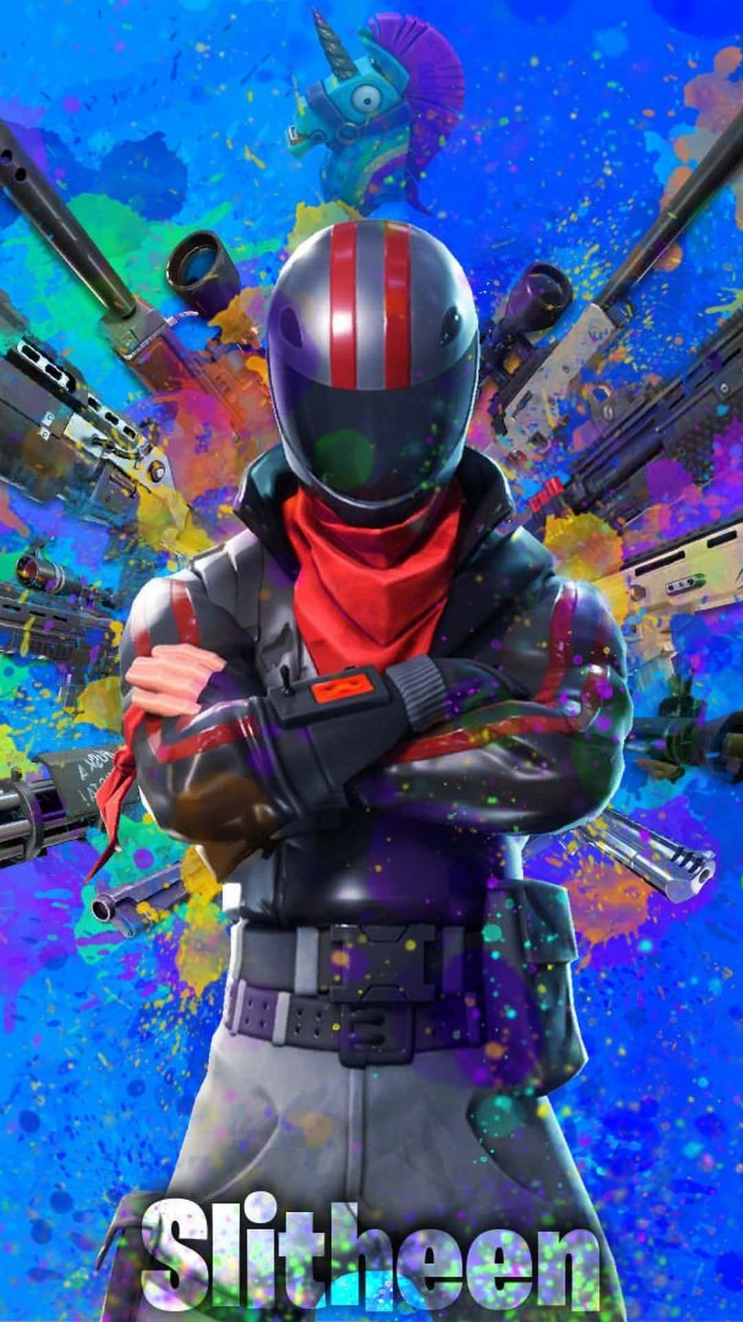 Fortnite, iPhone, red scarf, Full HD Phone Wallpaper