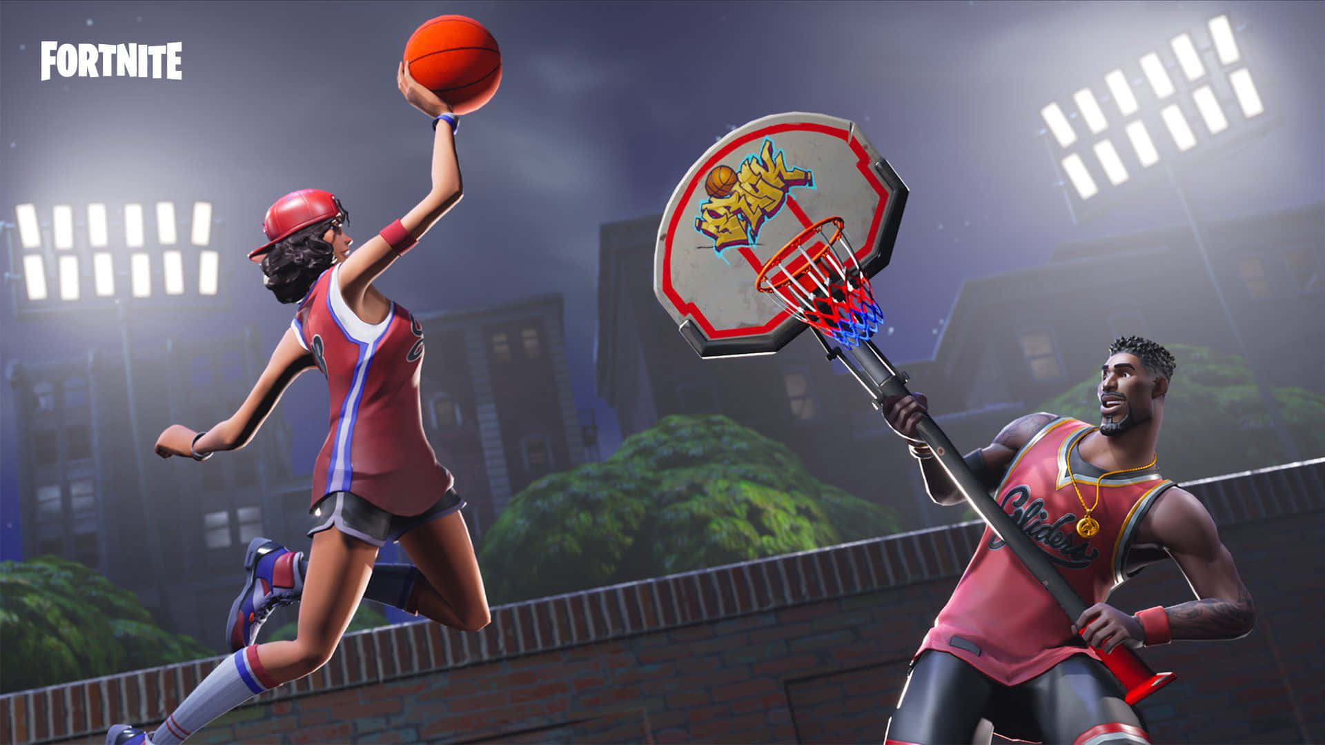 Fortnite, Fortnite characters, basketball, Full HD Desktop Wallpaper