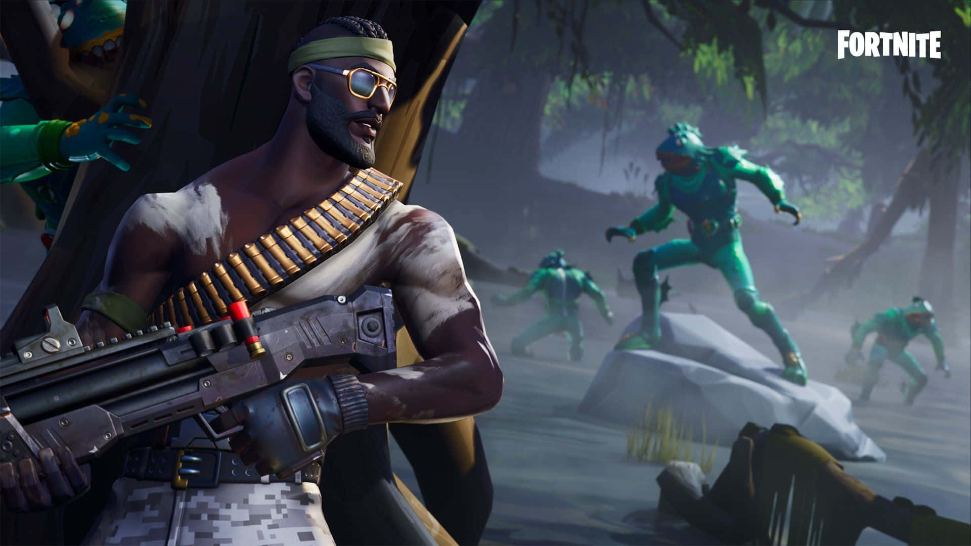 Fortnite, soldier, bandolier, Full HD Desktop Wallpaper