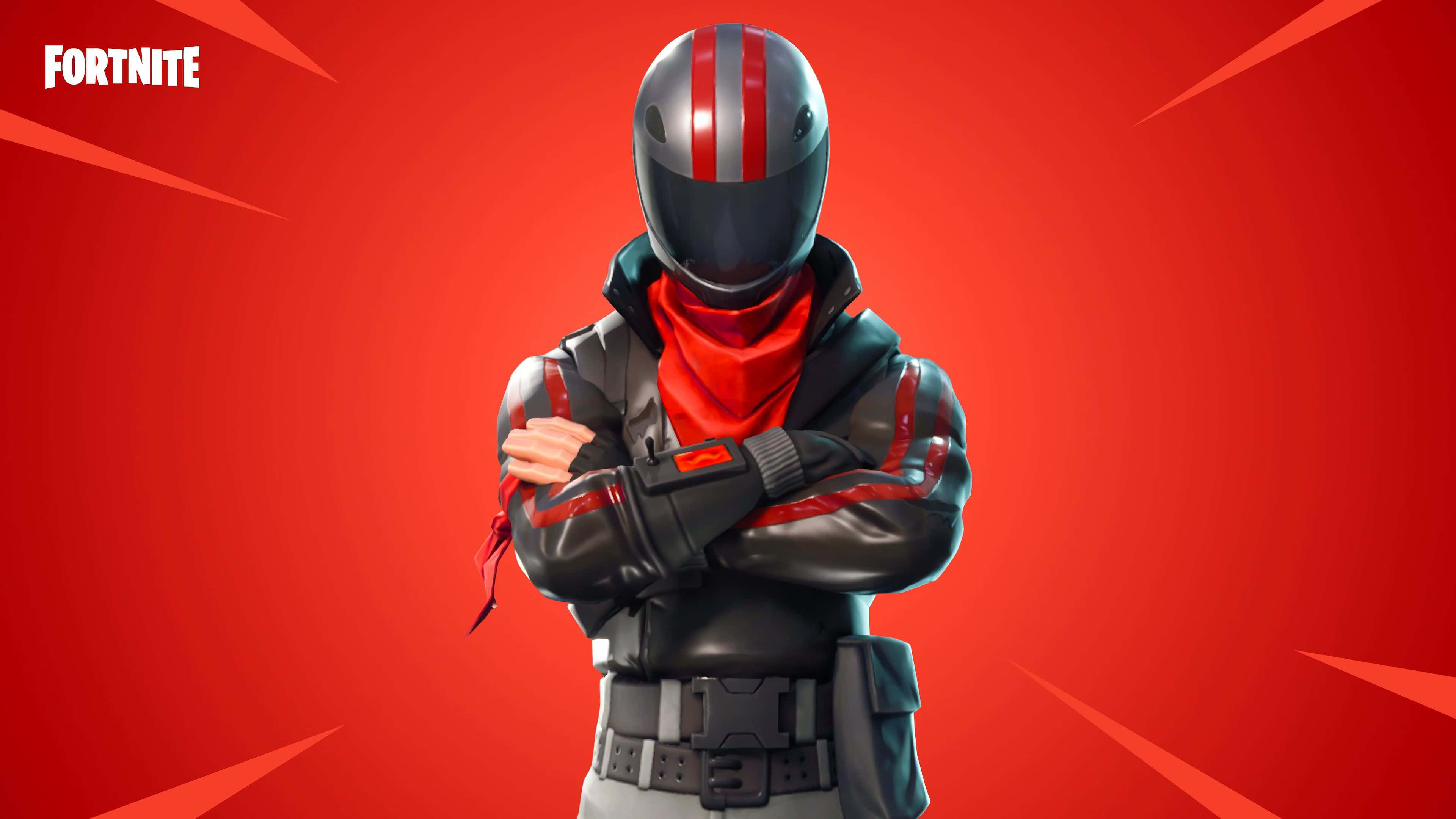 Fortnite, Laptop, black and red gear, 4K Desktop Wallpaper