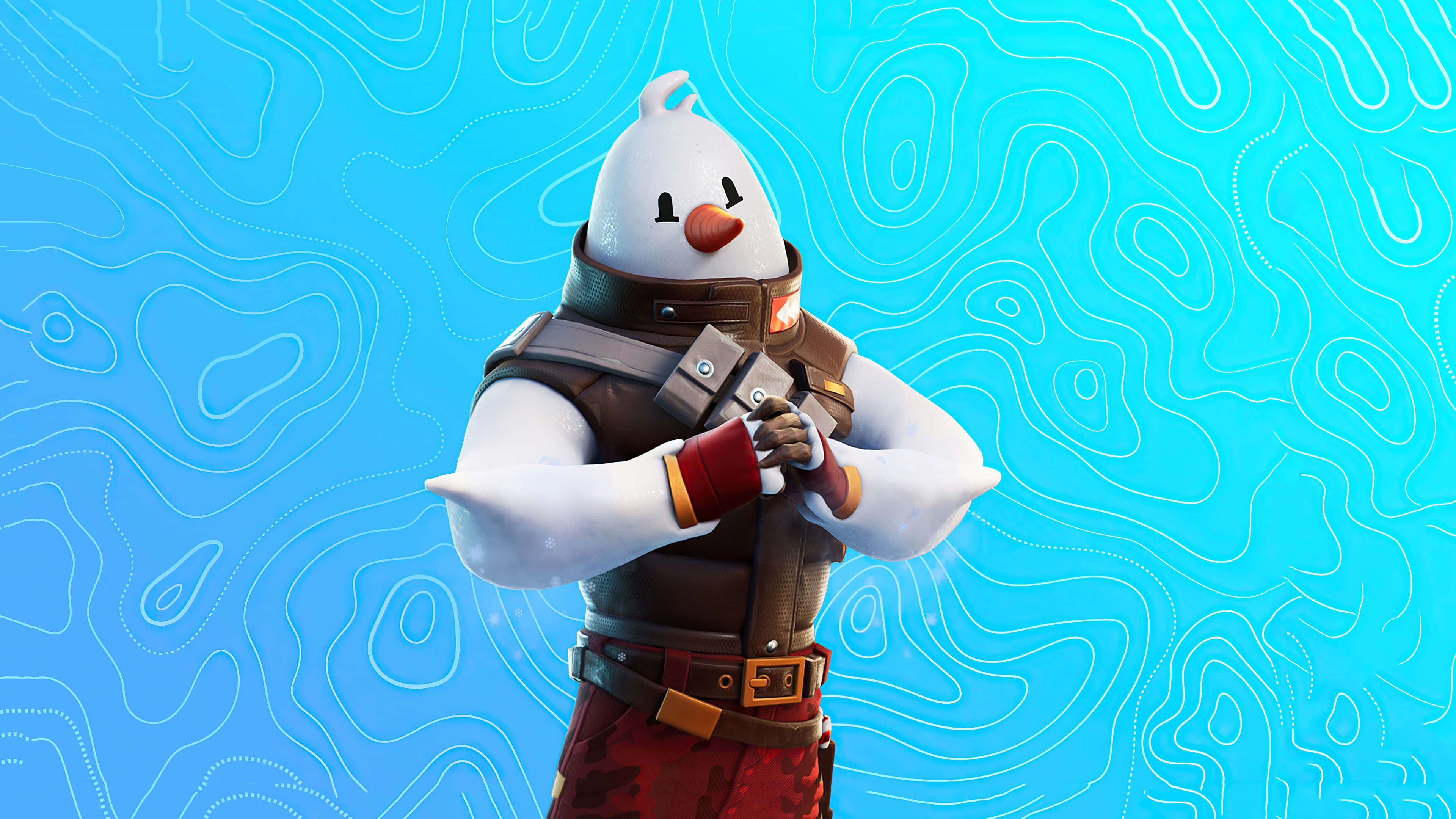 Fortnite Manic Skin, snowman character, gaming gear, 4K Desktop Wallpaper