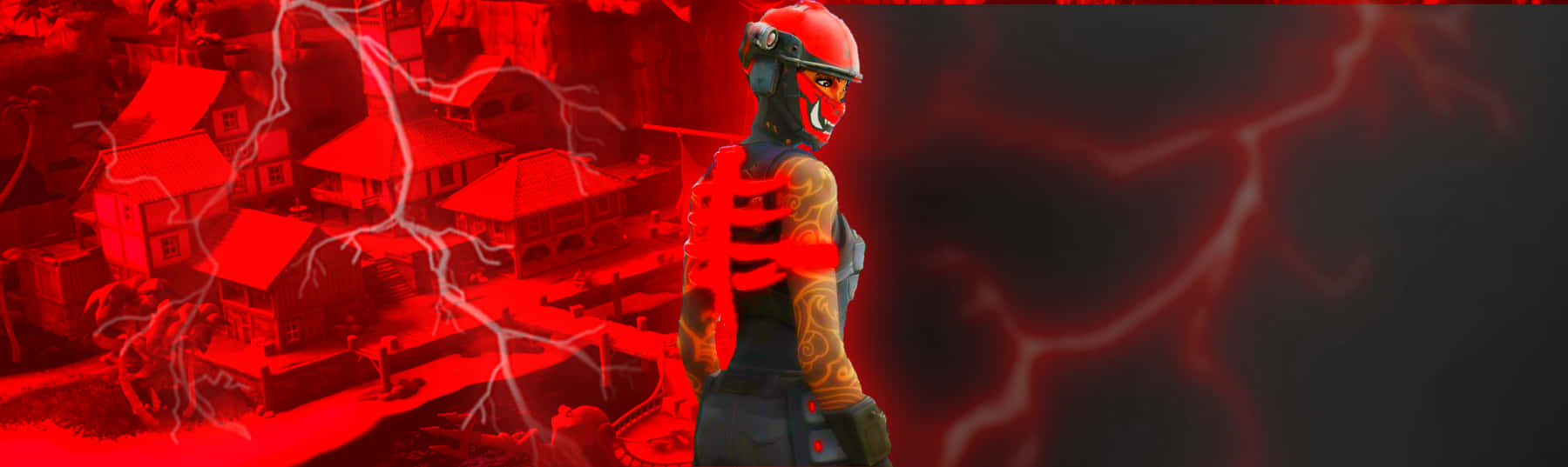 Fortnite, Manic skin, red-helmeted figure, HD Desktop Wallpaper